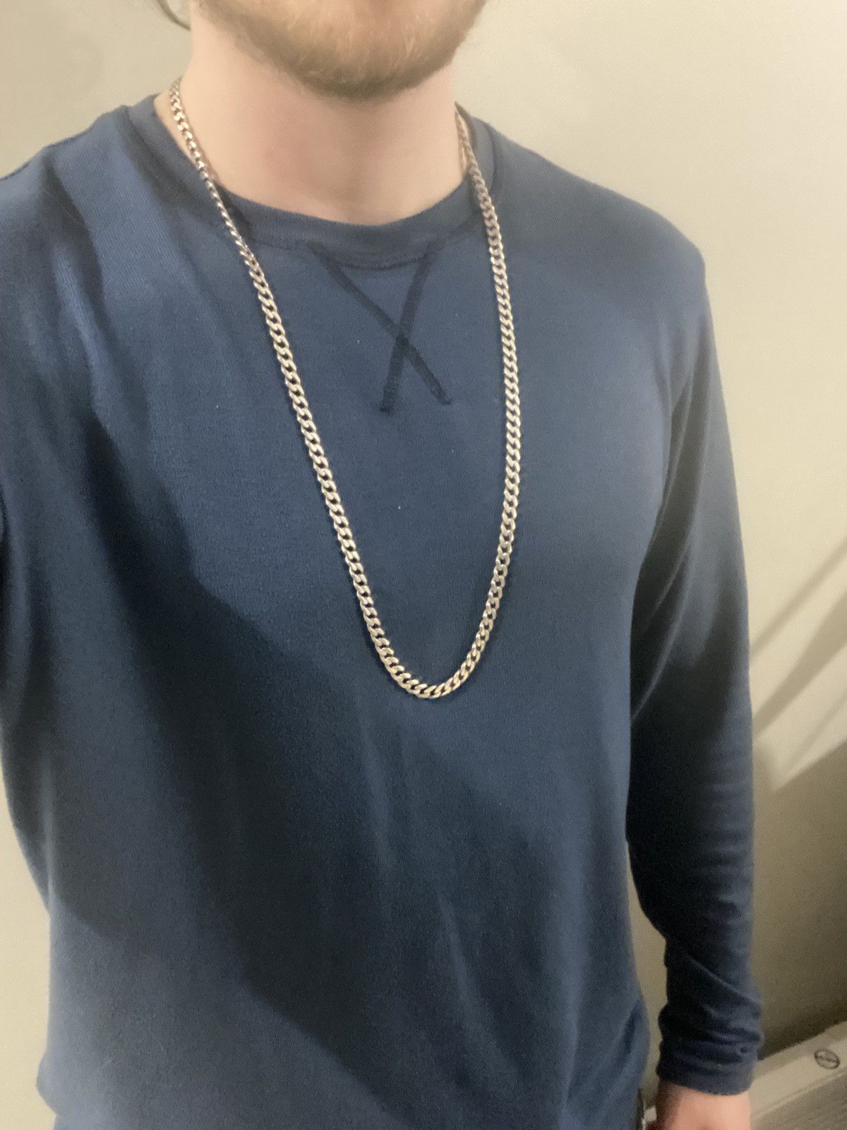 Other Mens 32 inch cuban style silver chain Size 32 - 1 Preview