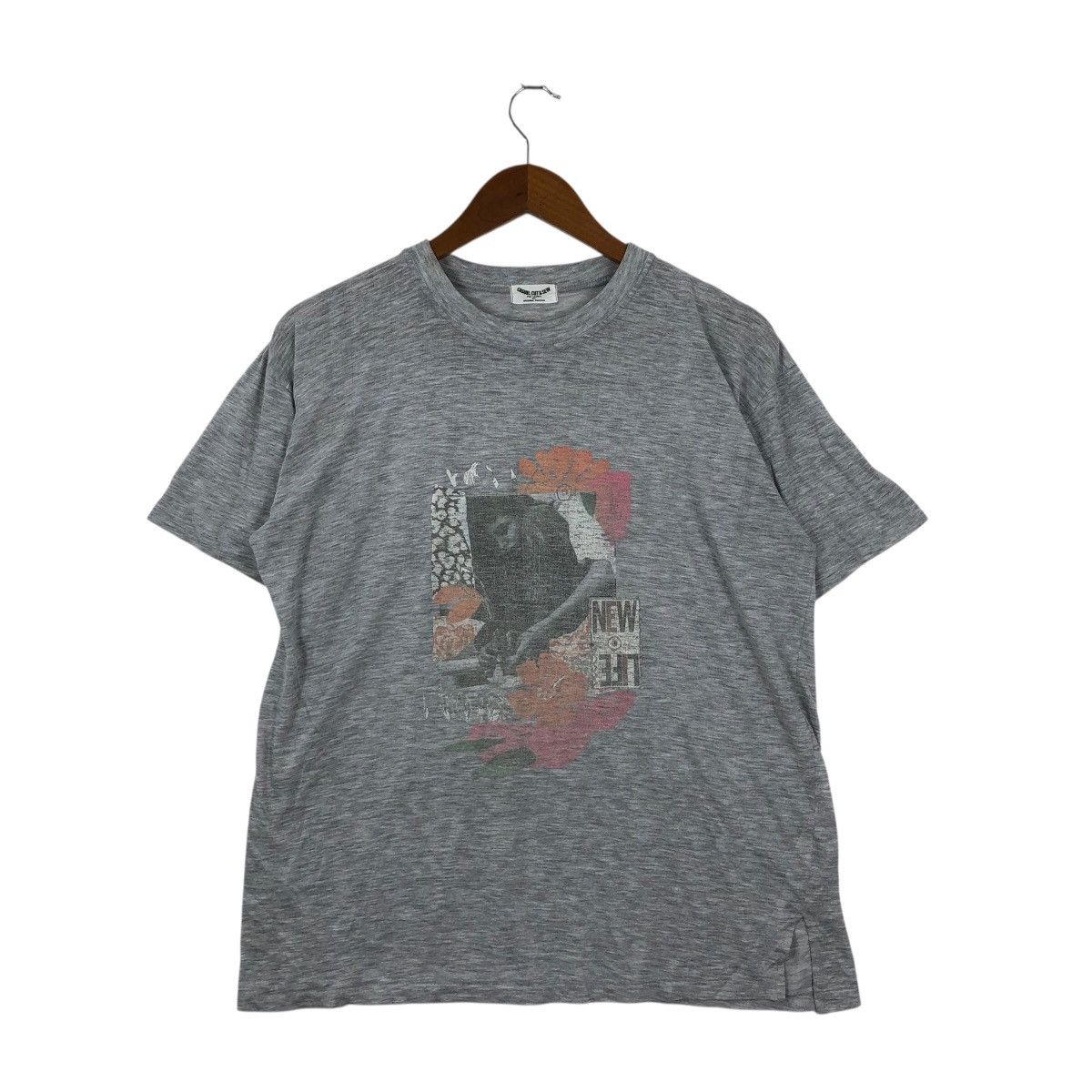 Vintage Vintage Casual Cut & Sew "New Life" Graphic Grey Tee L Size M / US 6-8 / IT 42-44 - 1 Thumbnail