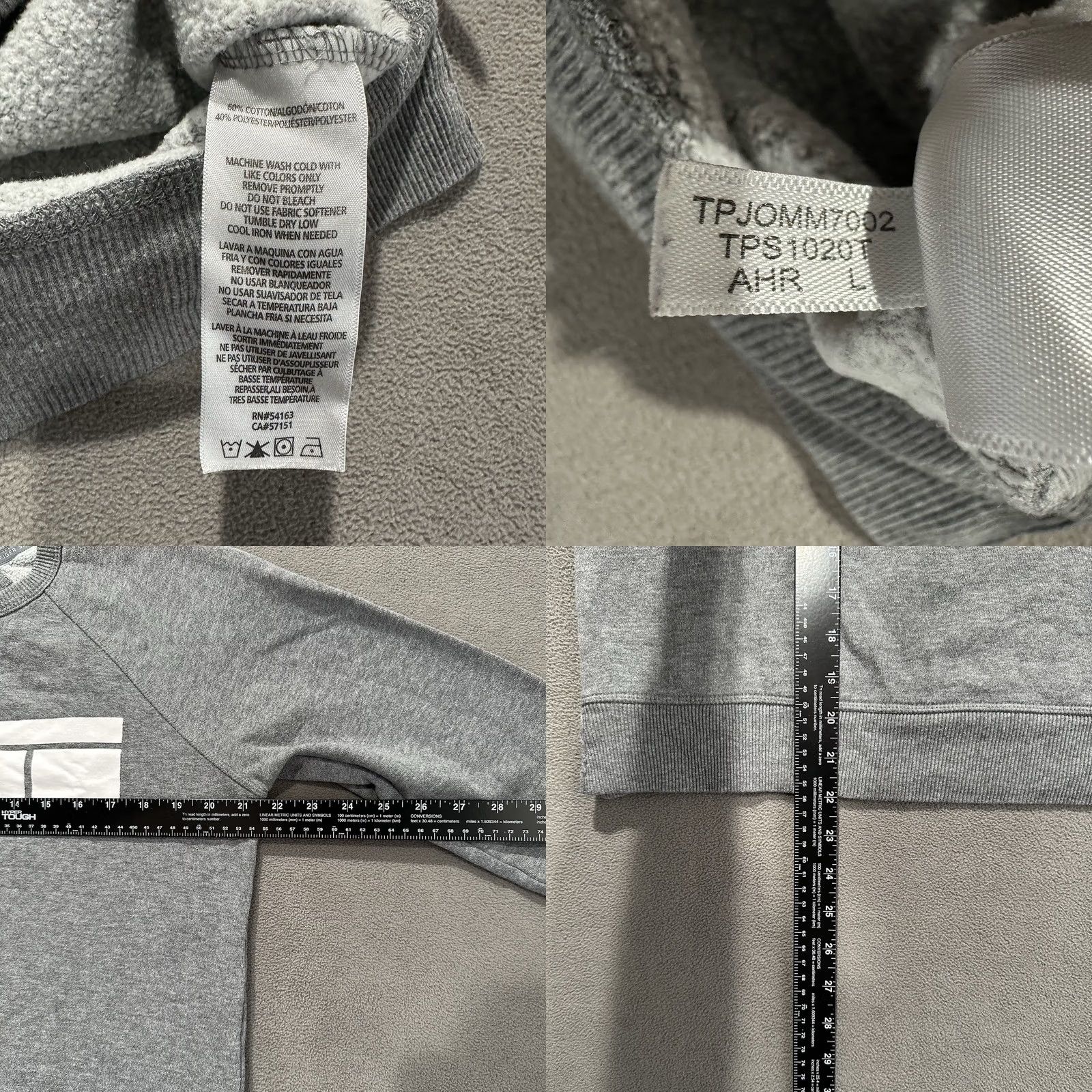Tommy Hilfiger Tommy Hilfiger Sweatshirt Womens Large Gray Crewneck Long Sleeve Cropped Sports Size L / US 10 / IT 46 - 8 Thumbnail