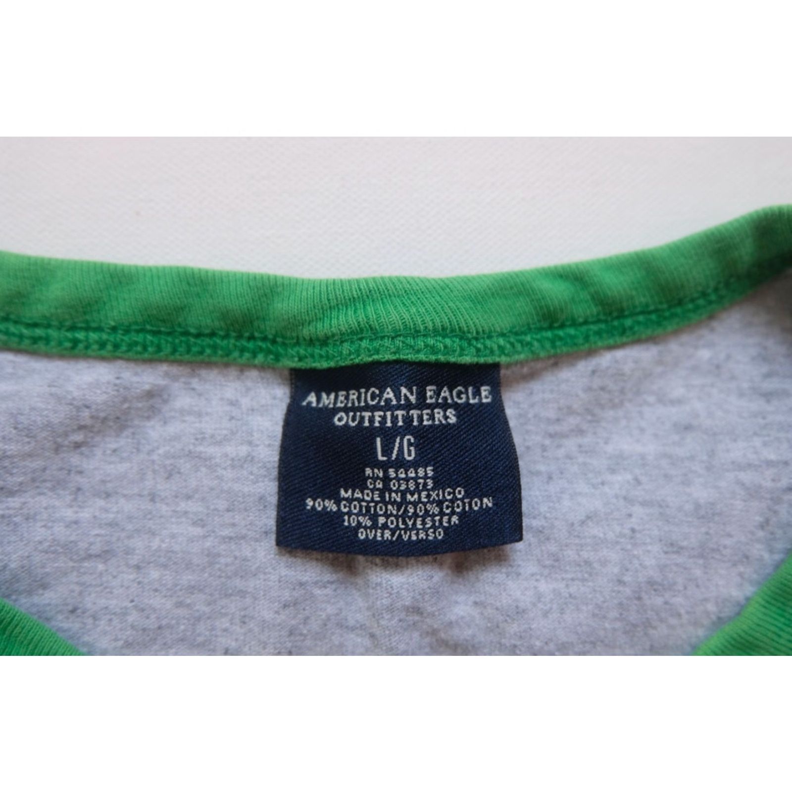 American Eagle Outfitters VINTAGE AMERICAN EAGLE VTG Y2K 90s RETRO RUGBY GRAPHIC RINGER GRAY T SHIRT SZ L Mens Size US L / EU 52-54 / 3 - 6 Thumbnail