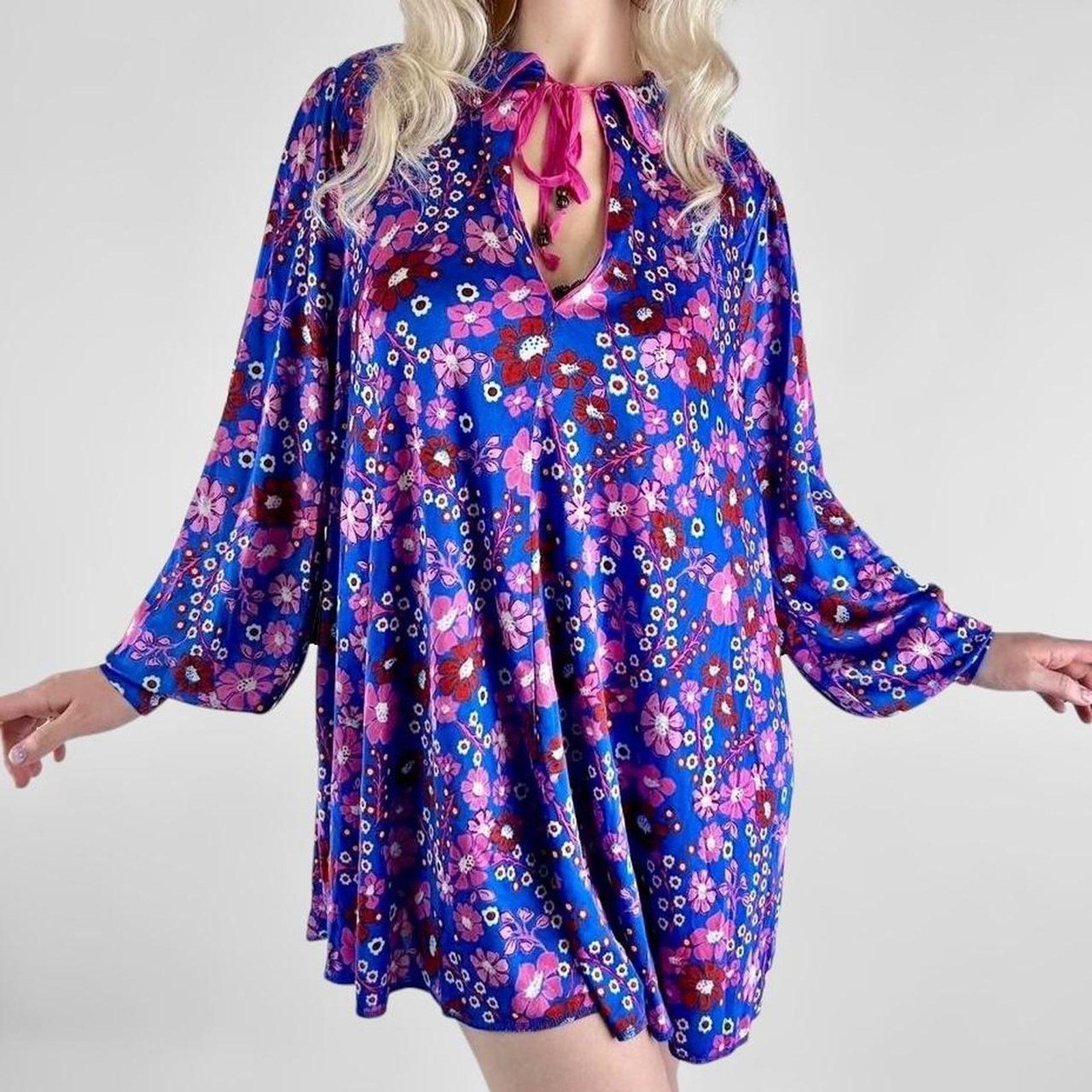 Free People Free People retro 60s flower power mini dress Size S / US 4 / IT 40 - 2 Thumbnail