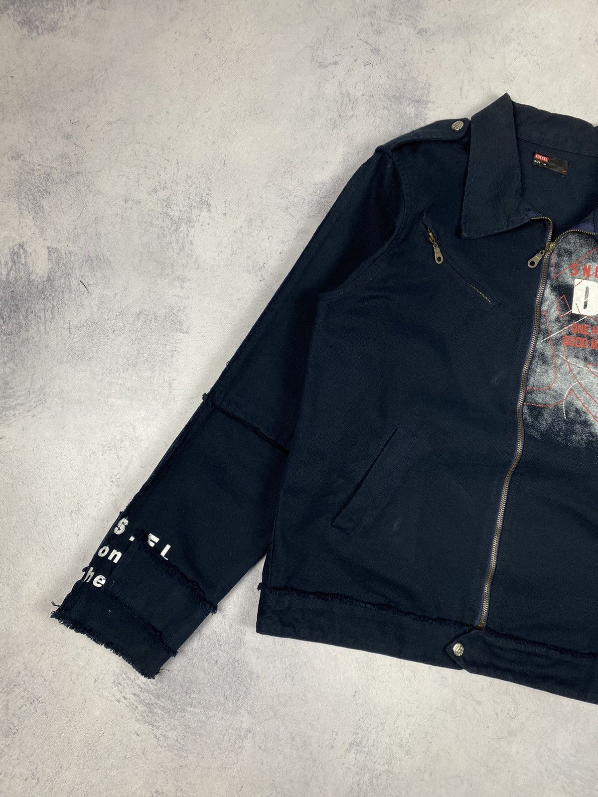 Designer × Diesel × Vintage Vintage 00s Diesel Avant Garde Denim Jacket Size US M / EU 48-50 / 2 - 3 Thumbnail