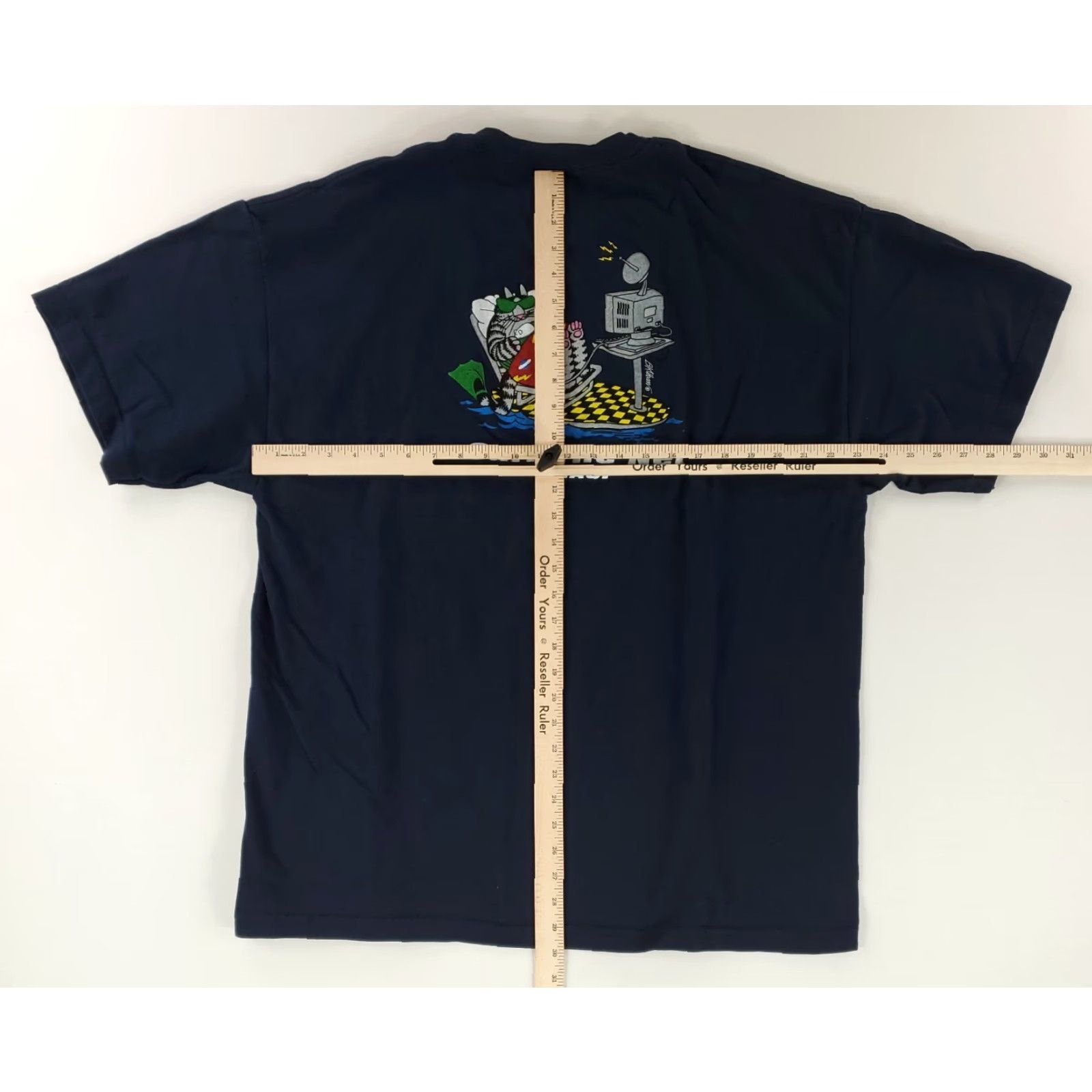 Vintage VINTAGE B Kilban Cats T Shirt 2XL Mens Short Sleeve Black Maui Blue Surf The Net 90s Cats T Shirt Size US XXL / EU 58 / 5 - 8 Thumbnail