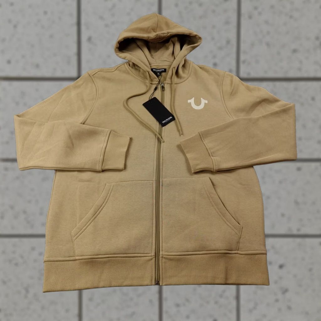 True Religion VINTAGE True Religion Hoodie Mens L Beige Buddha Full Zip Sweatshirt Jacket Size US L / EU 52-54 / 3 - 1 Thumbnail