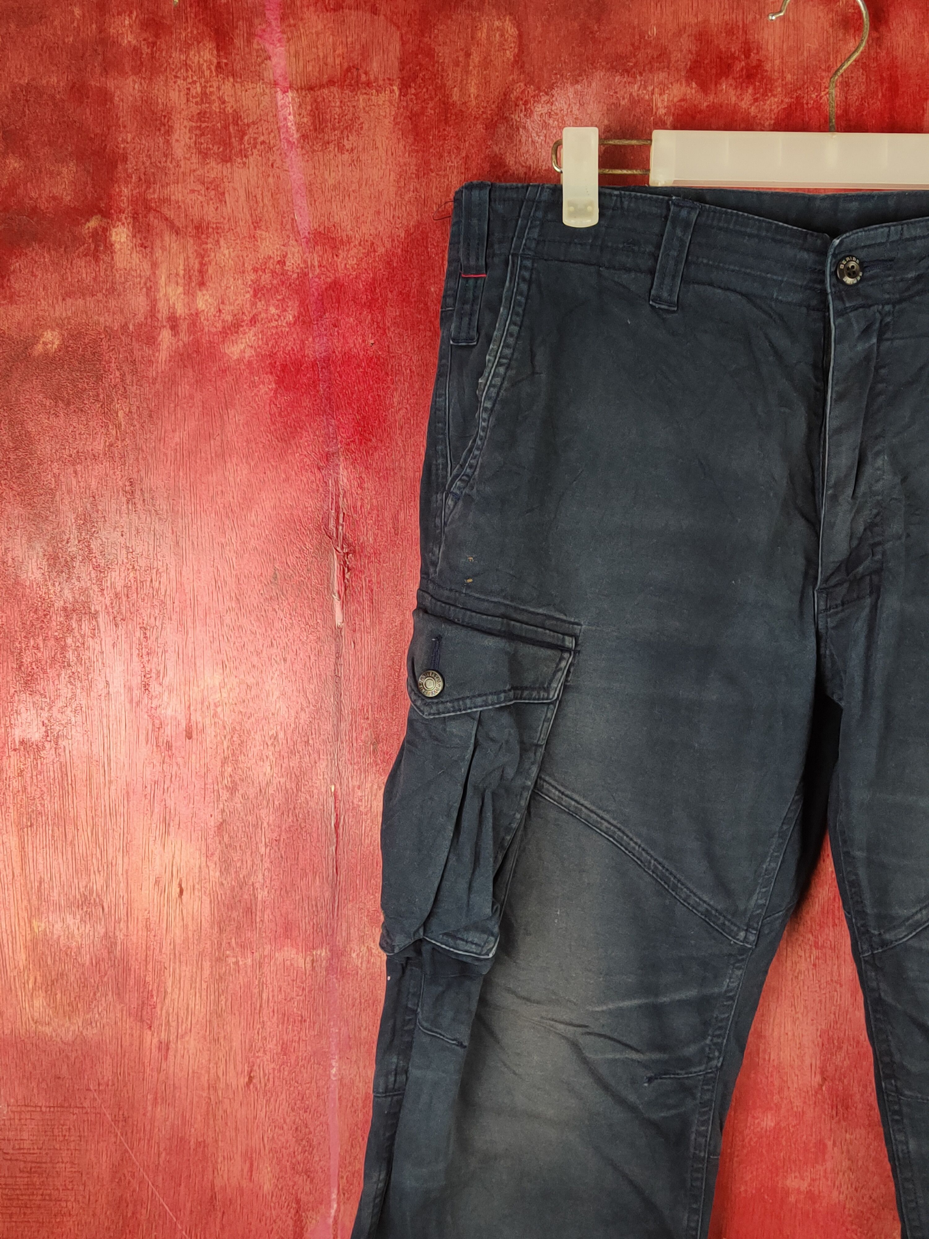 Japanese Brand Geride Dark Blue Multipocket Tactical Cargo Pants #S2149 Size US 34 / EU 50 - 3 Thumbnail