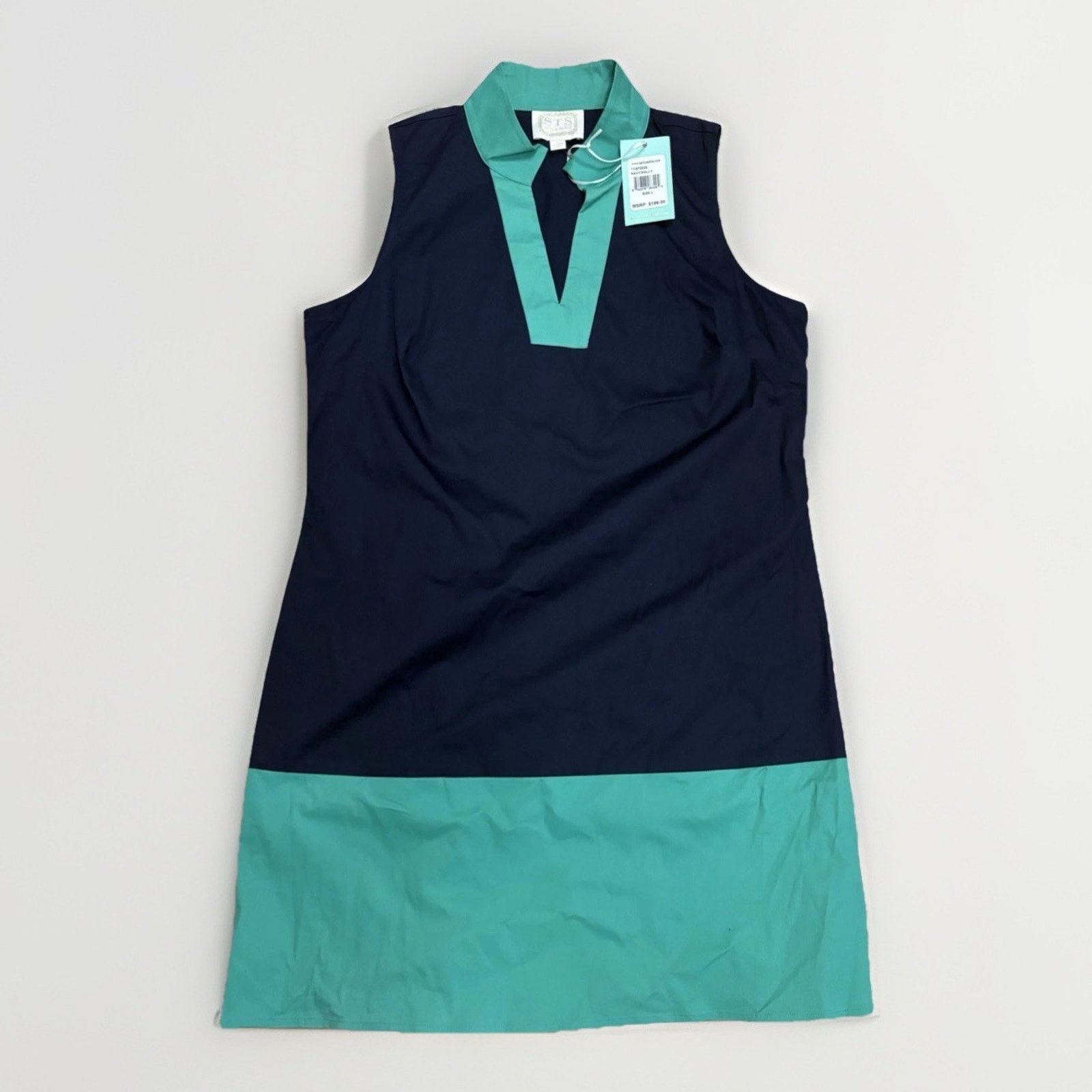 The Unbranded Brand NWT Sail to Sable Womens Navy Blue Color Block Dress Size L Size L / US 10 / IT 46 - 1 Thumbnail
