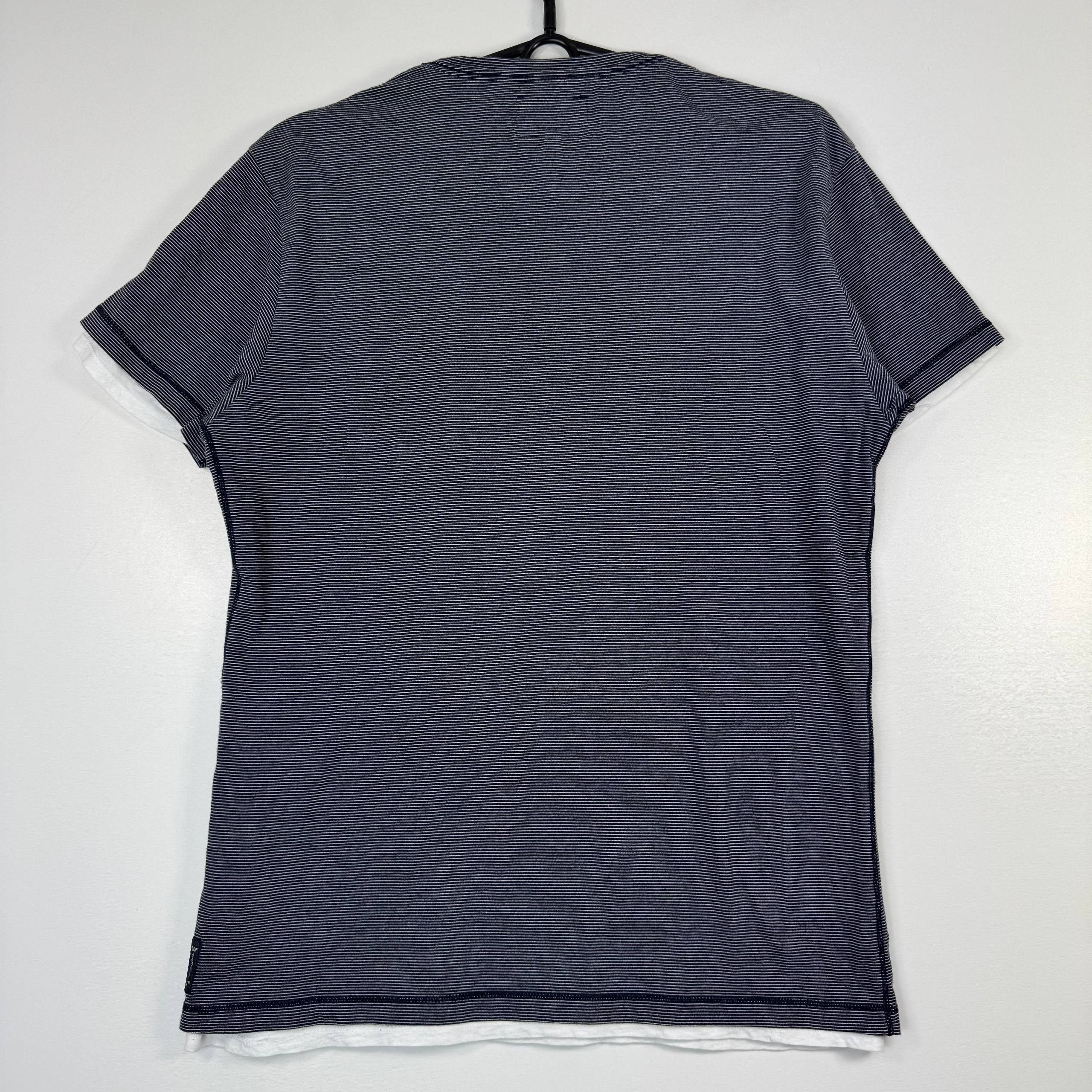 Emporio Armani Armani Jeans Layered V-Neck T-Shirt Navy White Mens Size M Size US M / EU 48-50 / 2 - 8 Thumbnail