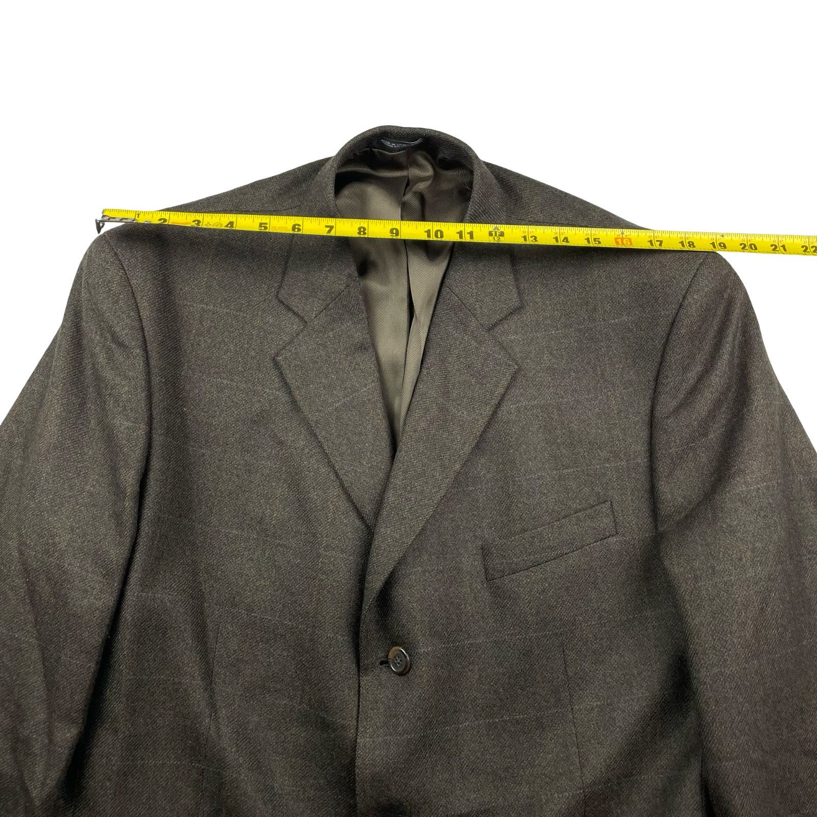 Stafford Stafford Men's Wool/Cashmere 3-Button Blazer Brown/Green/Blu Size 44R - 10 Thumbnail
