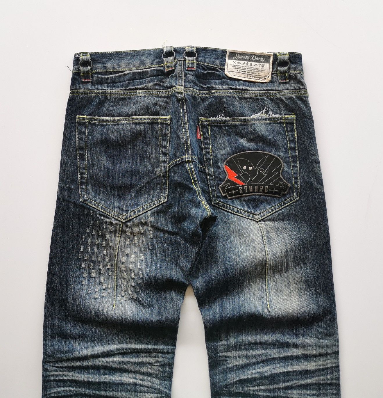 Japanese Brand Square Dark Distressed Jeans Size US 34 / EU 50 - 2 Thumbnail