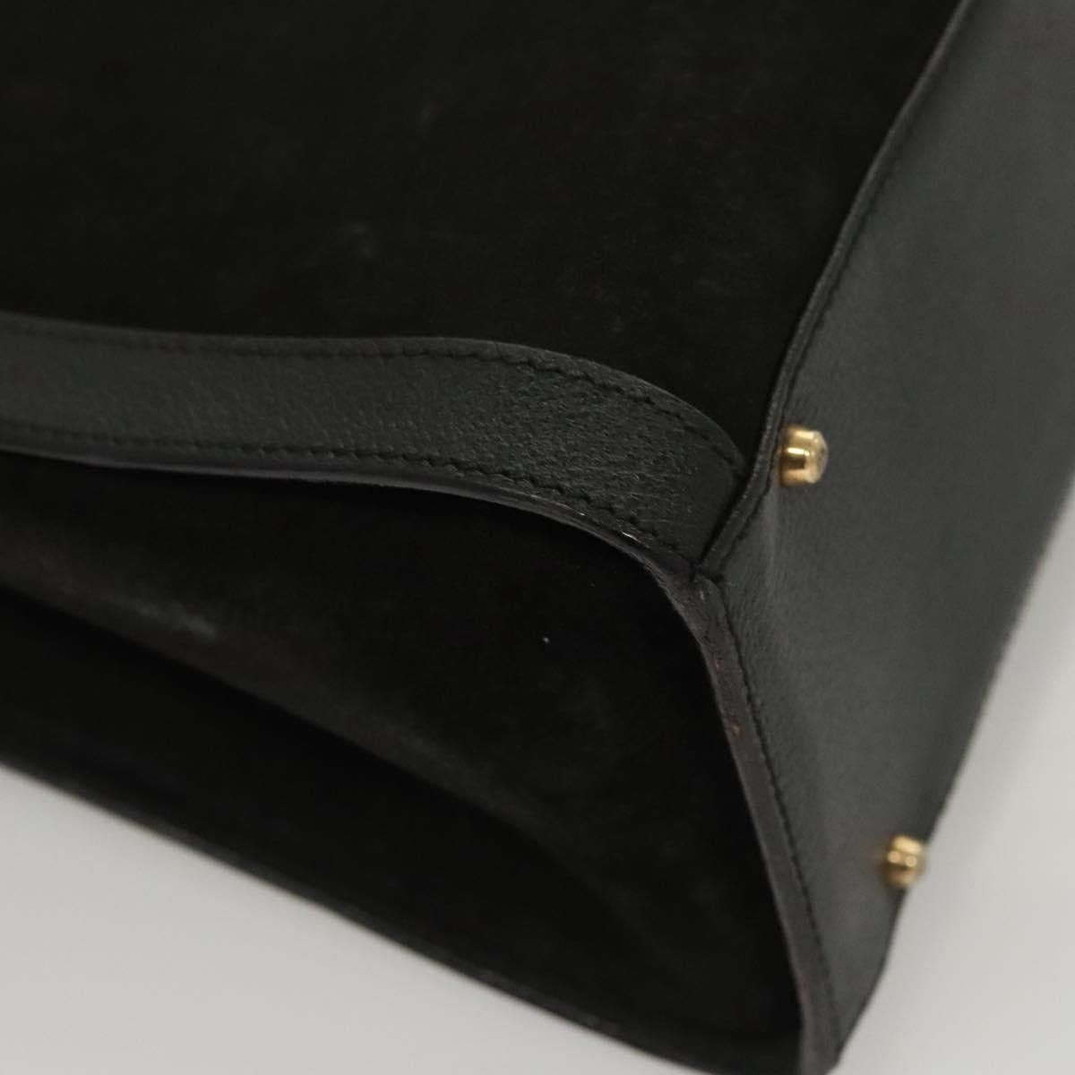 Gucci GUCCI Bamboo Hand Bag Suede Black Gold Size ONE SIZE - 10 Thumbnail