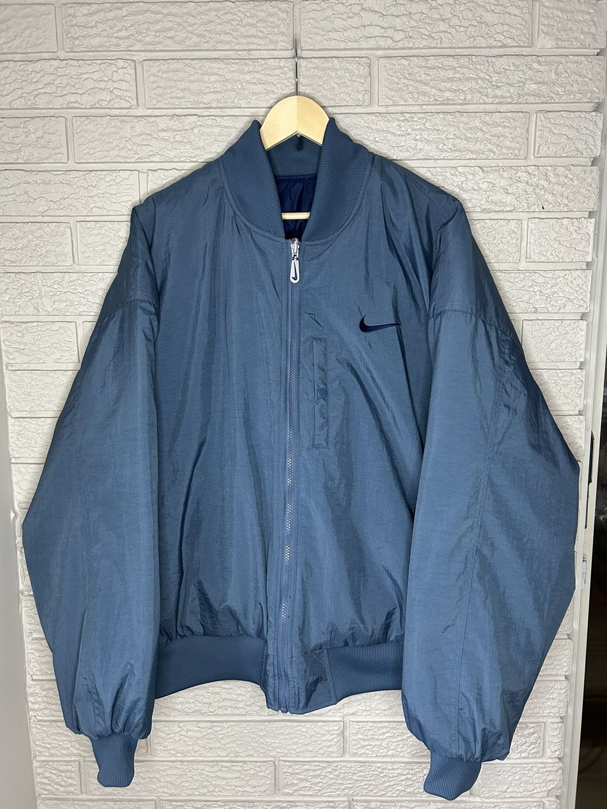 Nike Vintage 90s Nike Big Swoosh Quilted Bomber Jacket Size US XL / EU 56 / 4 - 5 Thumbnail
