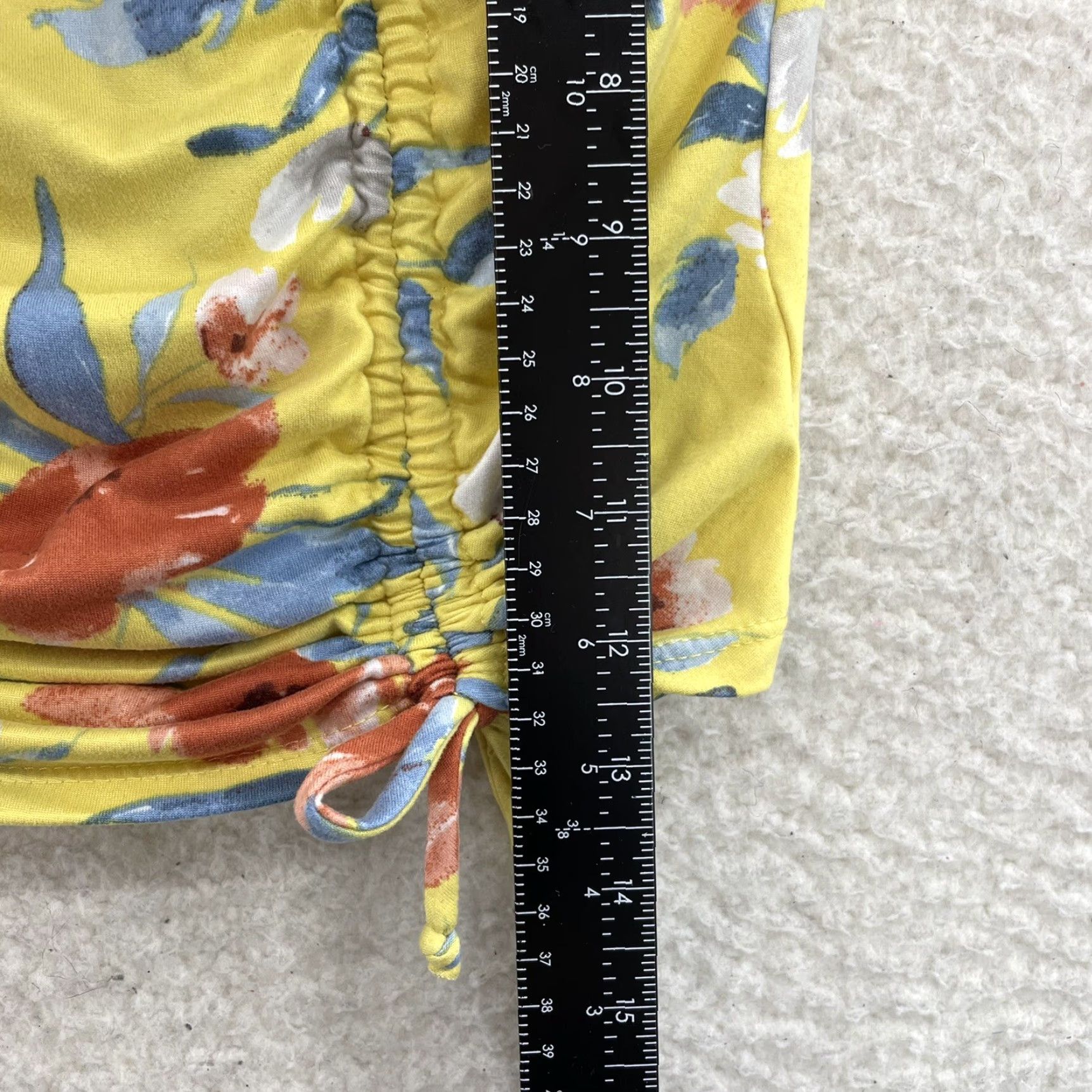 destin VINTAGE 90s Y2K Destiny Crop Top Shirt XS Women Yellow Floral Tropical Hawaiian Cap Sleeve Size XS / US 0-2 / IT 36-38 - 6 Thumbnail