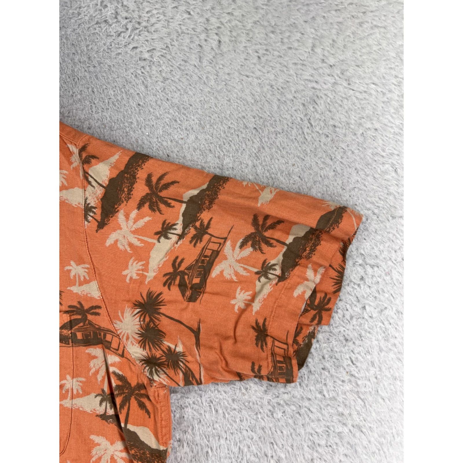 Vintage Caribbean Men Shirt L Orange Hawaiian All Over Print Beach Aloha Resort Shirt (Button-Up) Size US L / EU 52-54 / 3 - 2 Thumbnail
