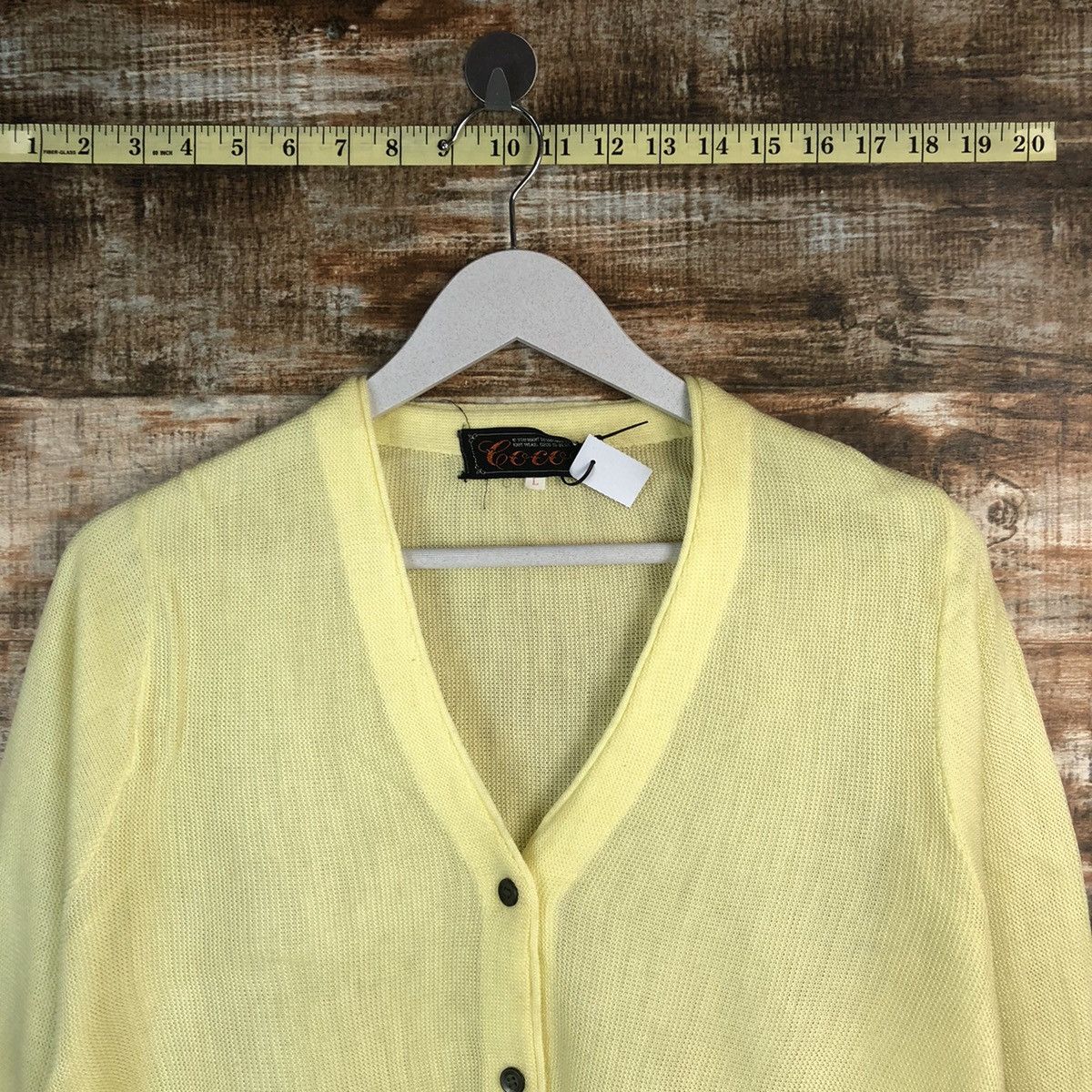 Homespun Knitwear Lolo Yellow crochet meshnet Cardigan Knitwear #A1791 Size L / US 10 / IT 46 - 4 Thumbnail