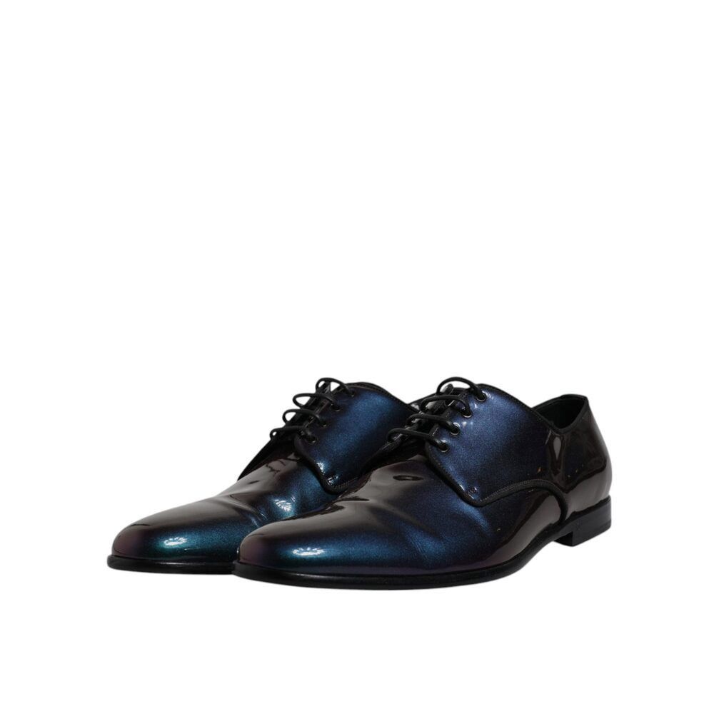 Dolce & Gabbana Dolce & Gabbana Multicolor Peacock Patent Leather Derby Men Size US 11 / EU 44 - 4 Thumbnail
