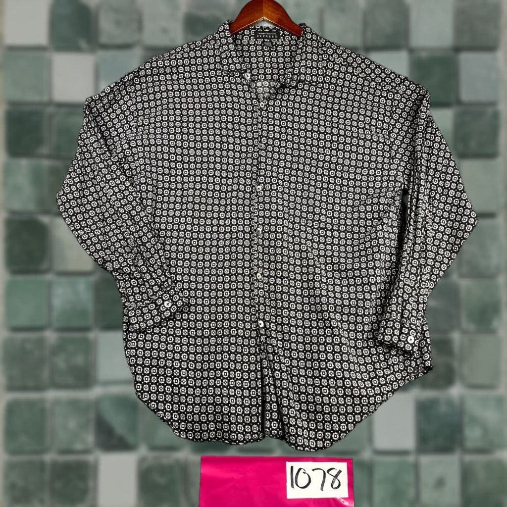 Express Express Campagnie Internationals Shirt XL Black Geometric Long Sleeve Button Up Size US XL / EU 56 / 4 - 1 Thumbnail
