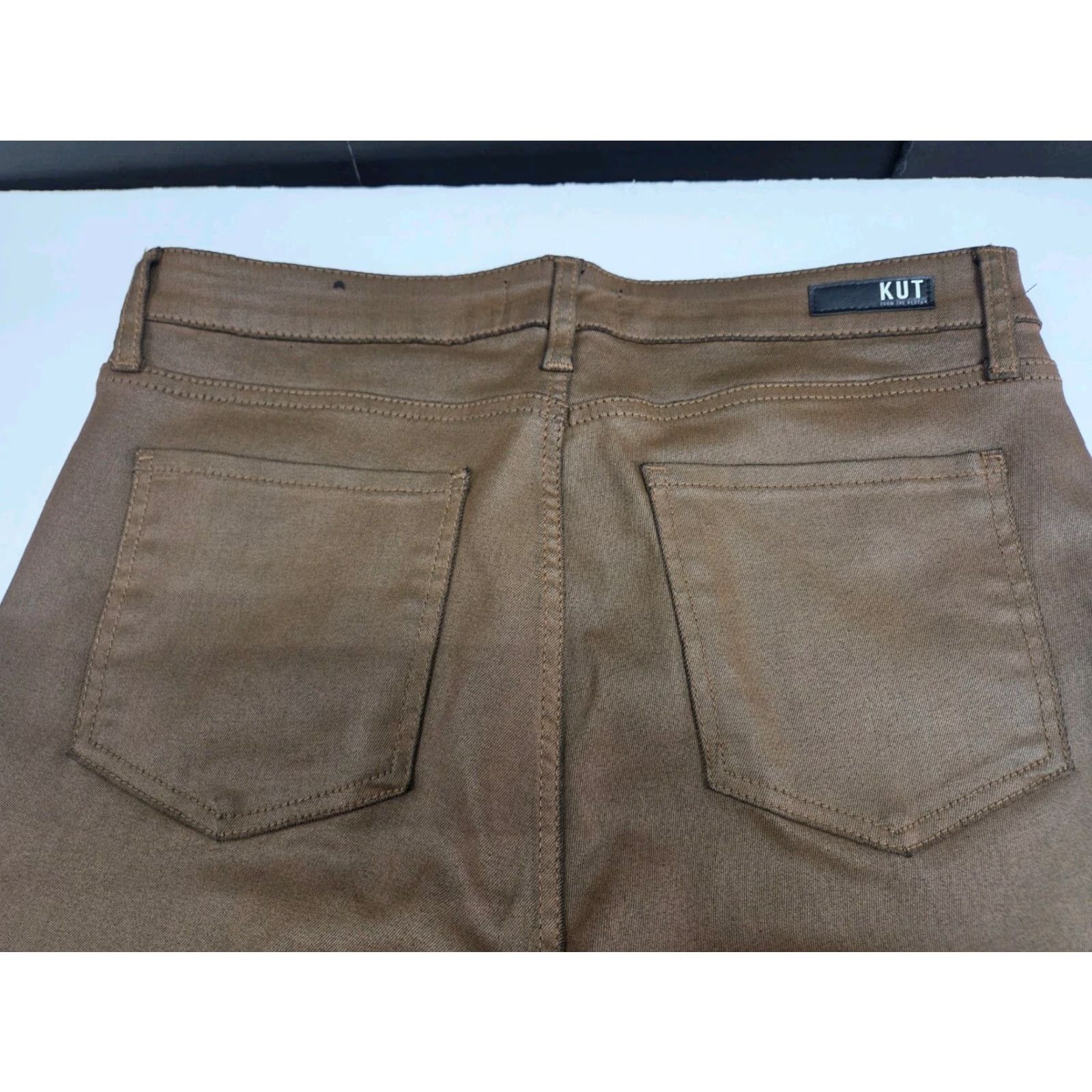 Vintage VINTAGE? No. Kut From The Kloth Women's Brown Jeans Pants No Hem 12 #8386 Size 34" / US 12 / IT 48 - 6 Thumbnail