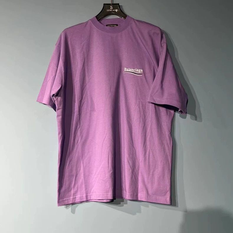 Balenciaga Balenciaga latest purple embroidered cola logo short sleeve Size US M / EU 48-50 / 2 - 1 Thumbnail