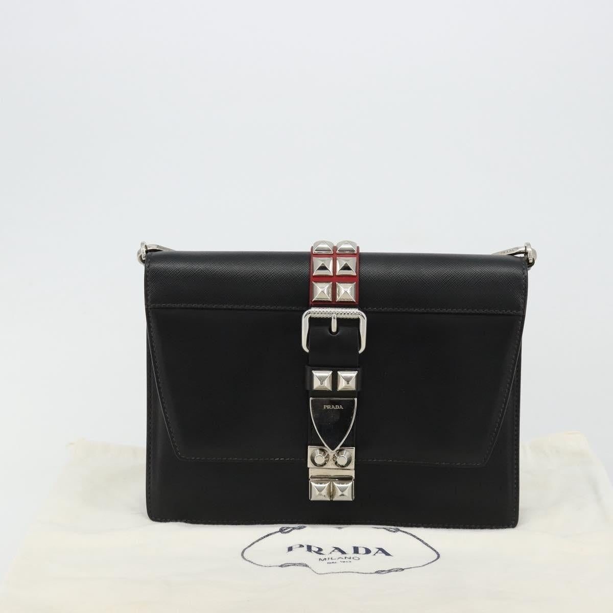 Prada Prada Leather Electra Studs Shoulder Bag Black Size ONE SIZE - 11 Thumbnail