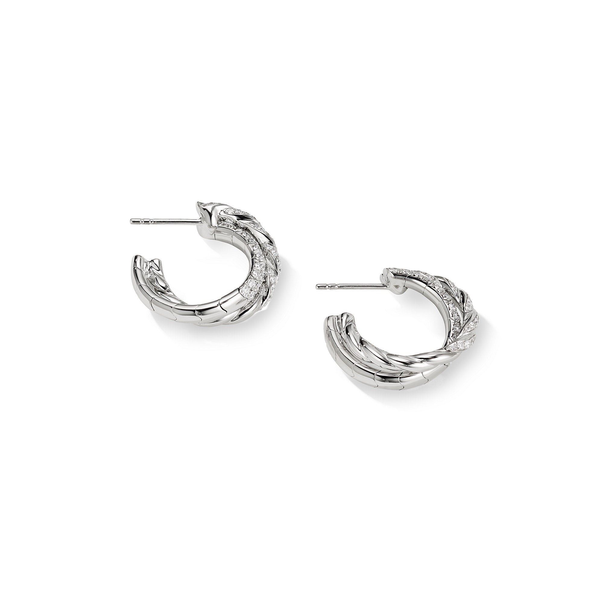 David Yurman o1w1db10525 E13225D Earrings in 18K White Gold with Diamonds Size ONE SIZE - 2 Thumbnail