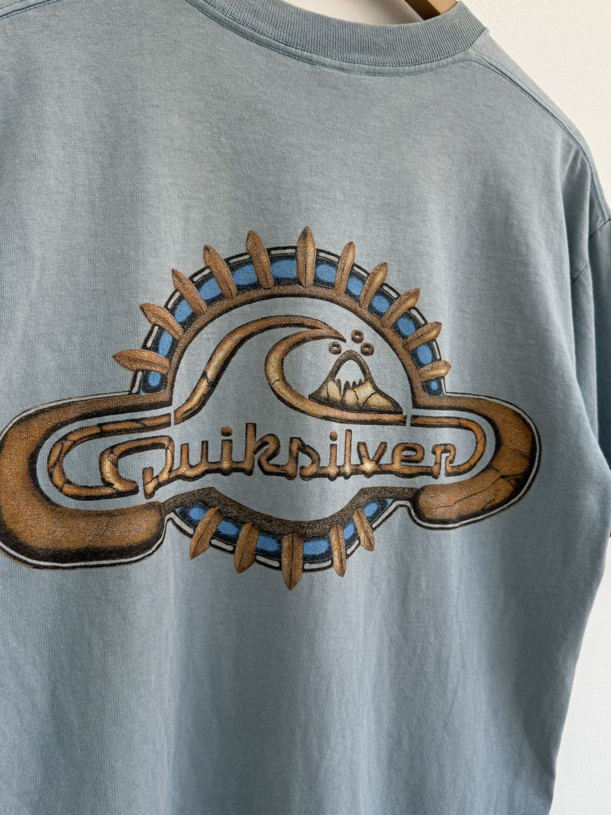 Quiksilver Vintage 90s Quiksilver Faded Graphic T-Shirt Surf Style Size US M / EU 48-50 / 2 - 4 Thumbnail
