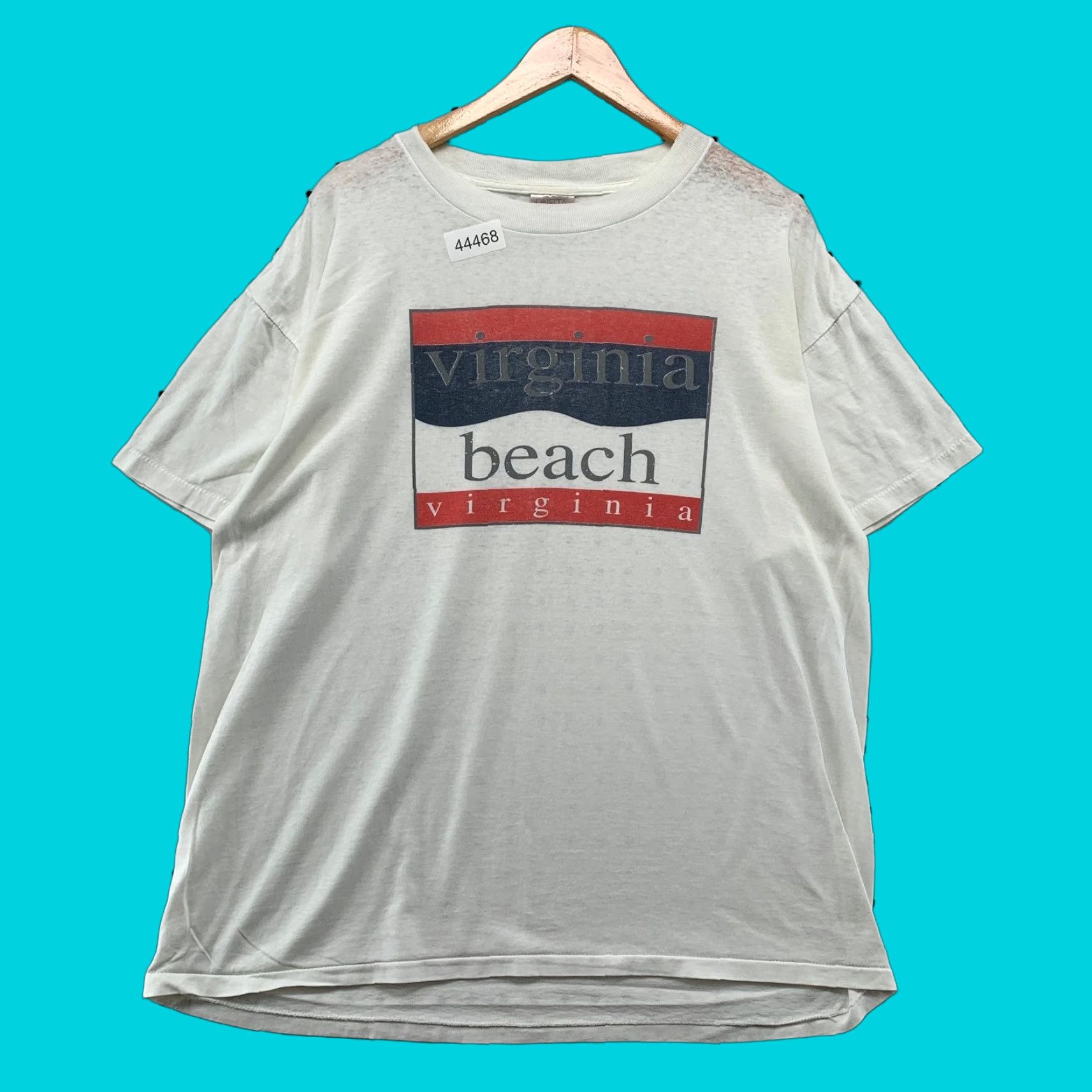 Vintage VINTAGE Oneita Shirt Mens Large White 90s Virginia Beach USA Single Stitch Size US L / EU 52-54 / 3 - 1 Thumbnail