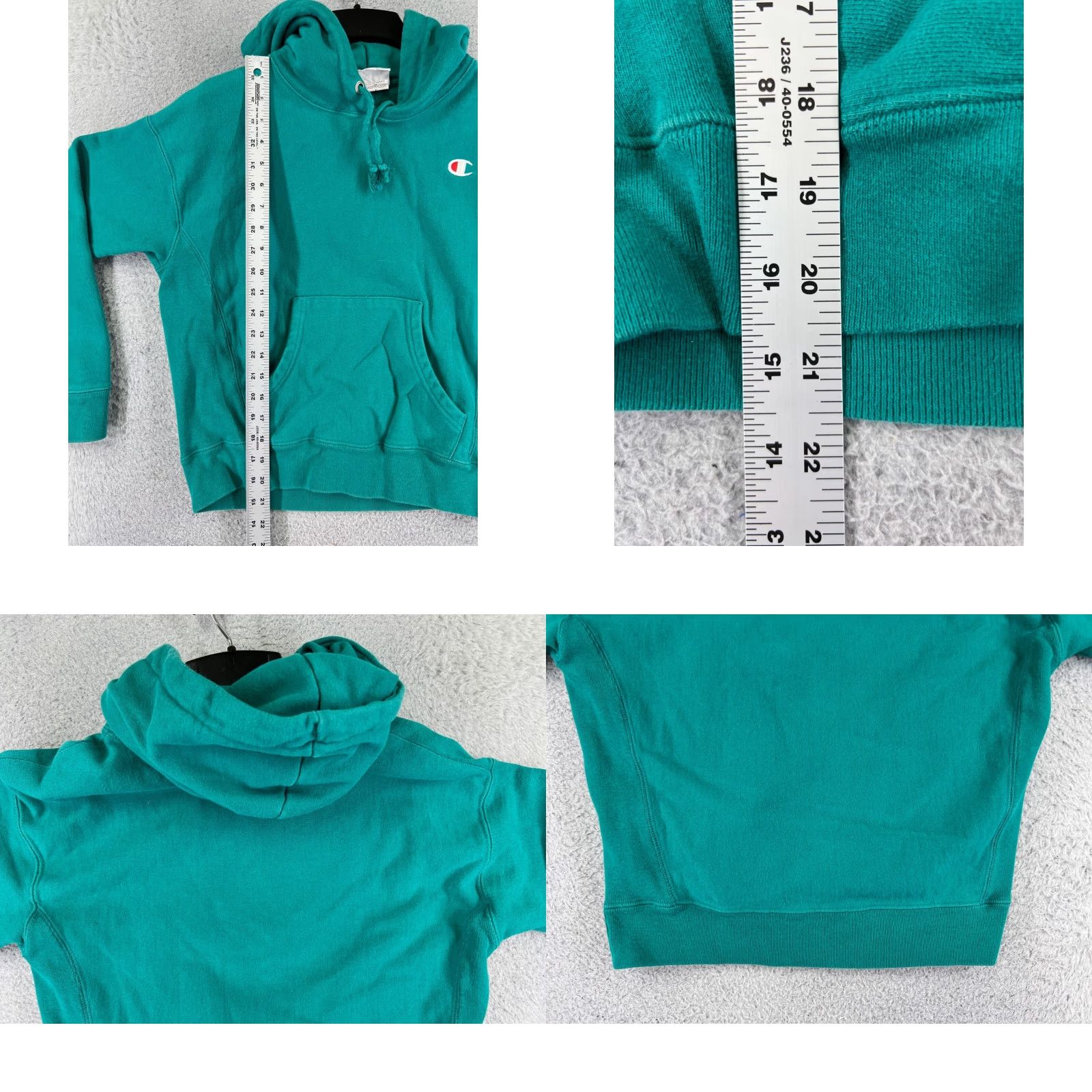 Champion Champion Hoodie Adult Small Teal Recreation Reverse Weave Sweatshirt Men Crew Neck Pullover Logo Jersey Cotton Blend Color: Green Size US S / EU 44-46 / 1 - 9 Thumbnail