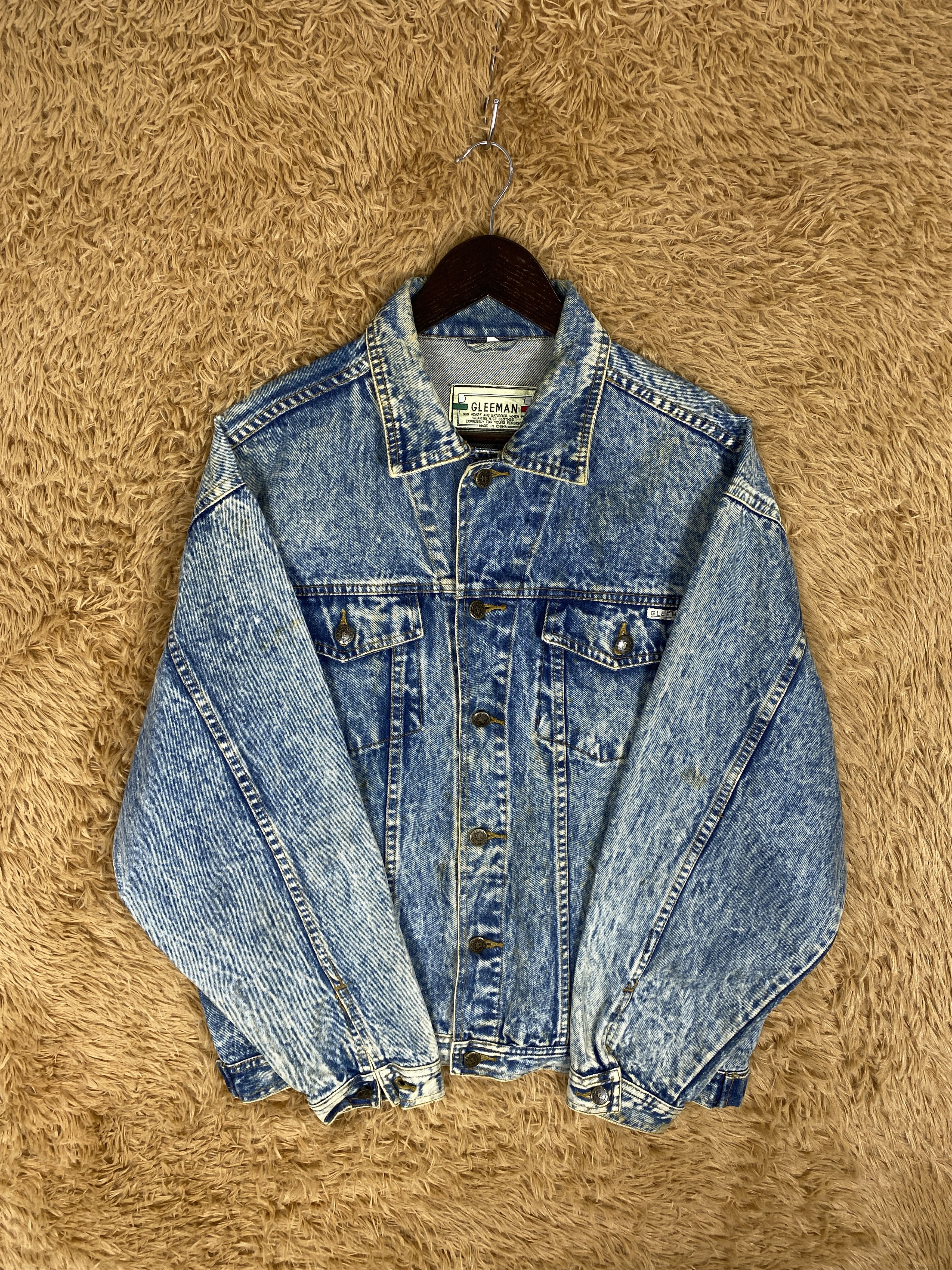 Japanese Brand Vintage 90s Glee Man Acid Wash Denim Jacket J2313 Size US M / EU 48-50 / 2 - 7 Thumbnail