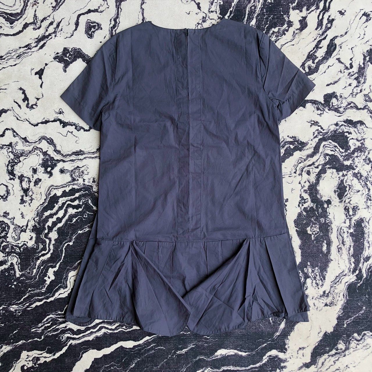 Marni Vintage Marni Navy Ruffle Hem Cotton Top 38 Size XS / US 0-2 / IT 36-38 - 2 Thumbnail