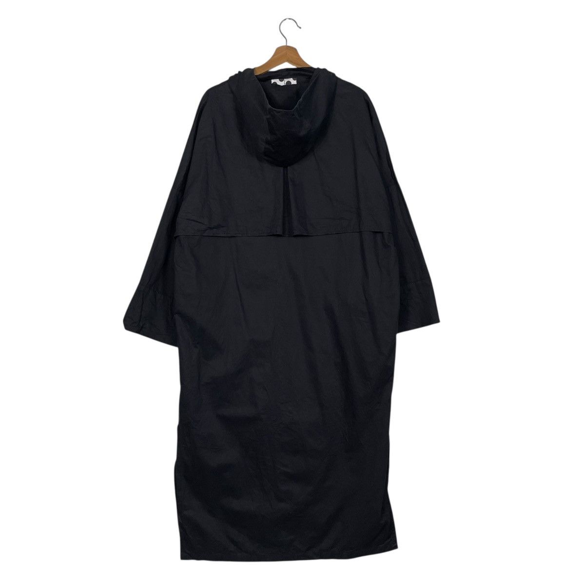 Antigua Antiqua Black Hooded Overcoat Size L / US 10 / IT 46 - 8 Thumbnail