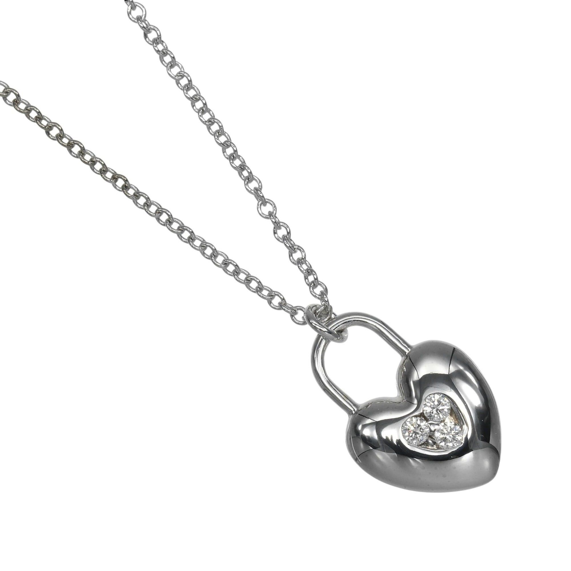 Tiffany & Co. Tiffany & Co. Heart Lock Necklace, 18K White Gold, Diamond, Approx. 3.22g. Size ONE SIZE - 1 Thumbnail
