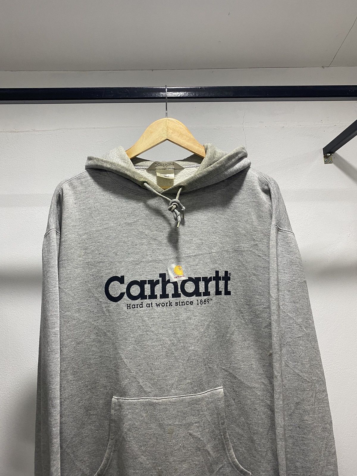 Carhartt × Vintage Sick☠️ Carhartt Spellout Pullover Hoodie 80s 90s Heavyweight Size US L / EU 52-54 / 3 - 2 Thumbnail