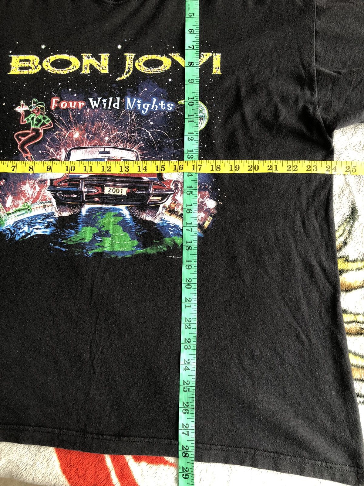 Bon Jovi Vintage Bon Jovi Four Wild Nights 2001 Tour Sold Out Tee Size US XL / EU 56 / 4 - 9 Thumbnail