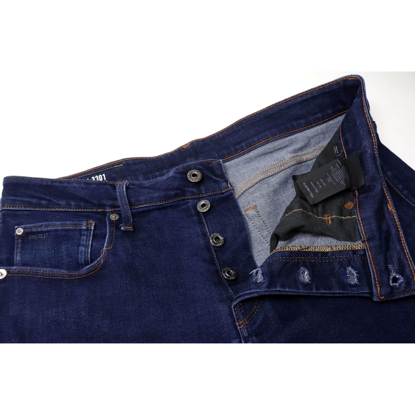 G-Star G-STAR 3301 Slim Jeans Men's Blue Denim Stretched Faded W34/L34 Zip Fly Size US 34 / EU 50 - 4 Thumbnail