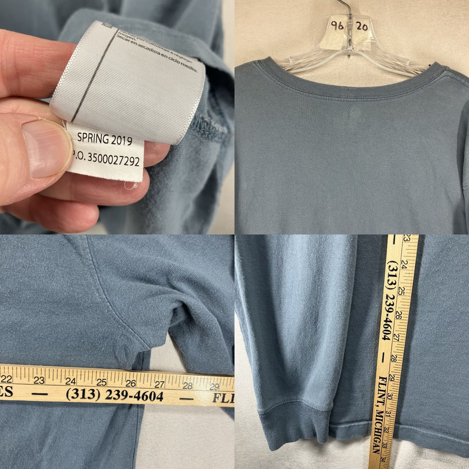 Carhartt Carhartt T-Shirt Men XL Long Sleeve Crew Neck All Cotton Light Blue Logo Solid Vintage? No. Size US XL / EU 56 / 4 - 8 Thumbnail