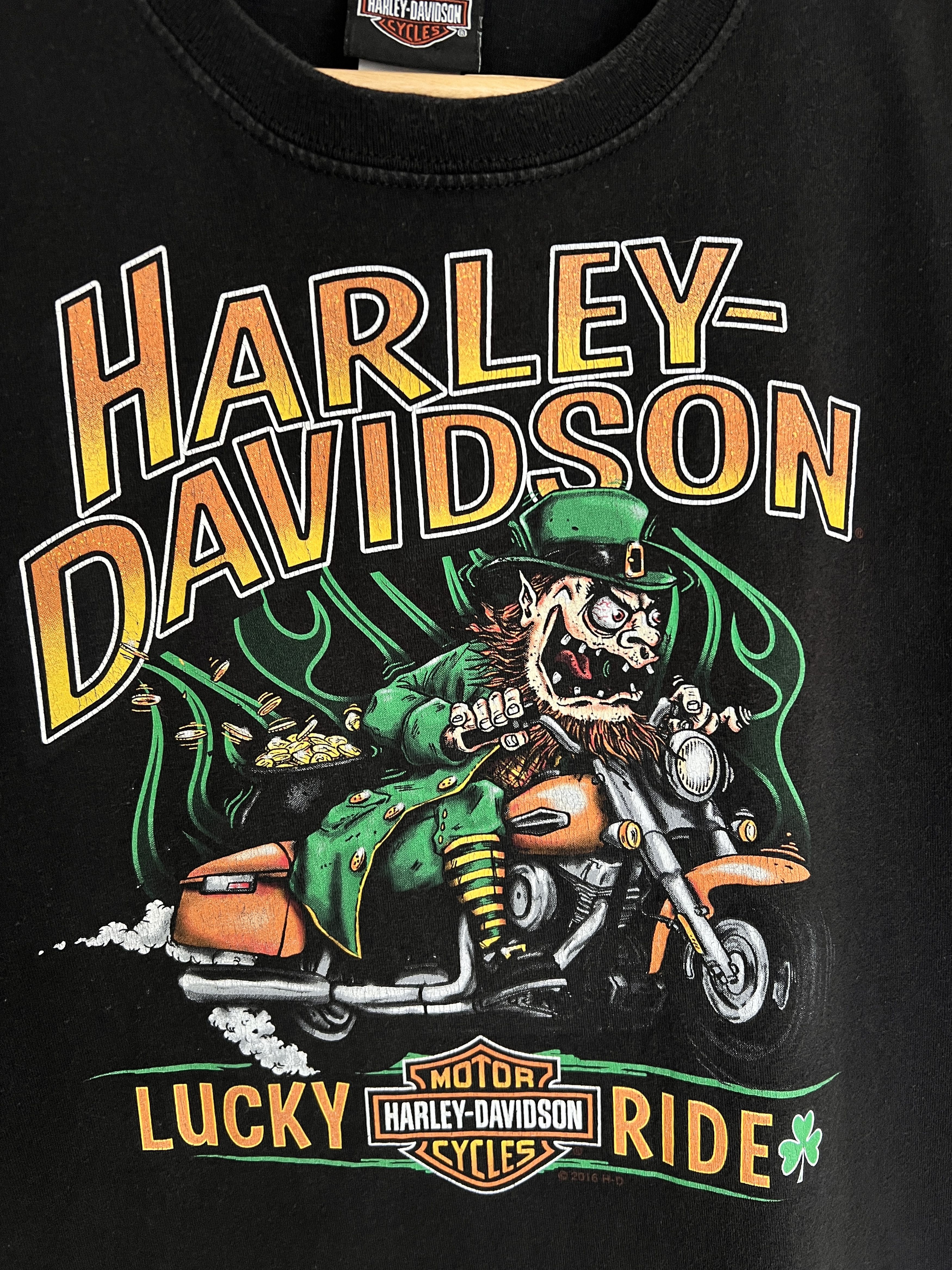 Harley Davidson Rare Harley Davidson Lucky Ride St. Patrick Barcelona tshirt Size US M / EU 48-50 / 2 - 2 Thumbnail
