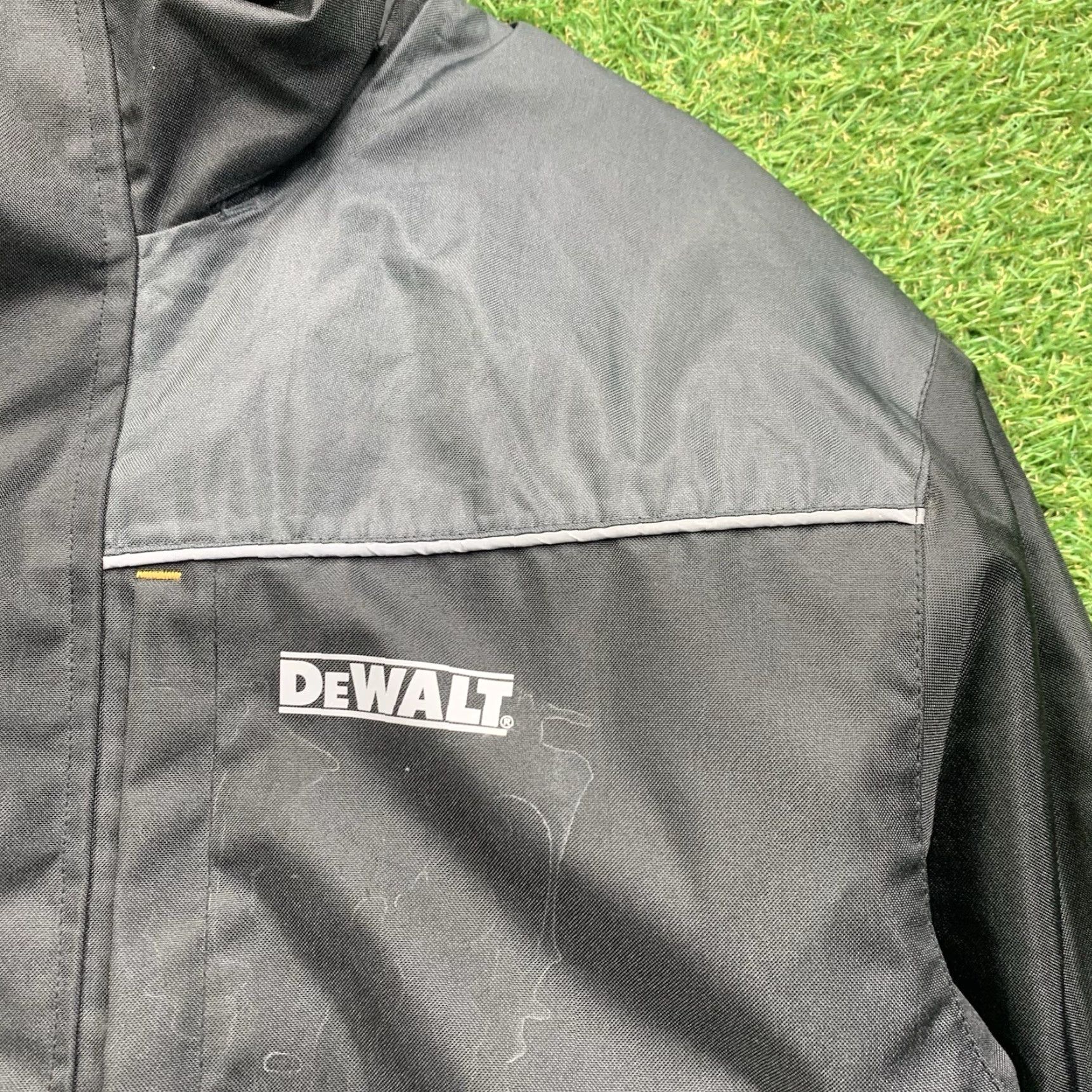 Vintage Dewalt Tool Jacket Mens M Nylon Full Zip Hooded Racing Workwear Black Solid Polyester Lining Size US M / EU 48-50 / 2 - 4 Thumbnail