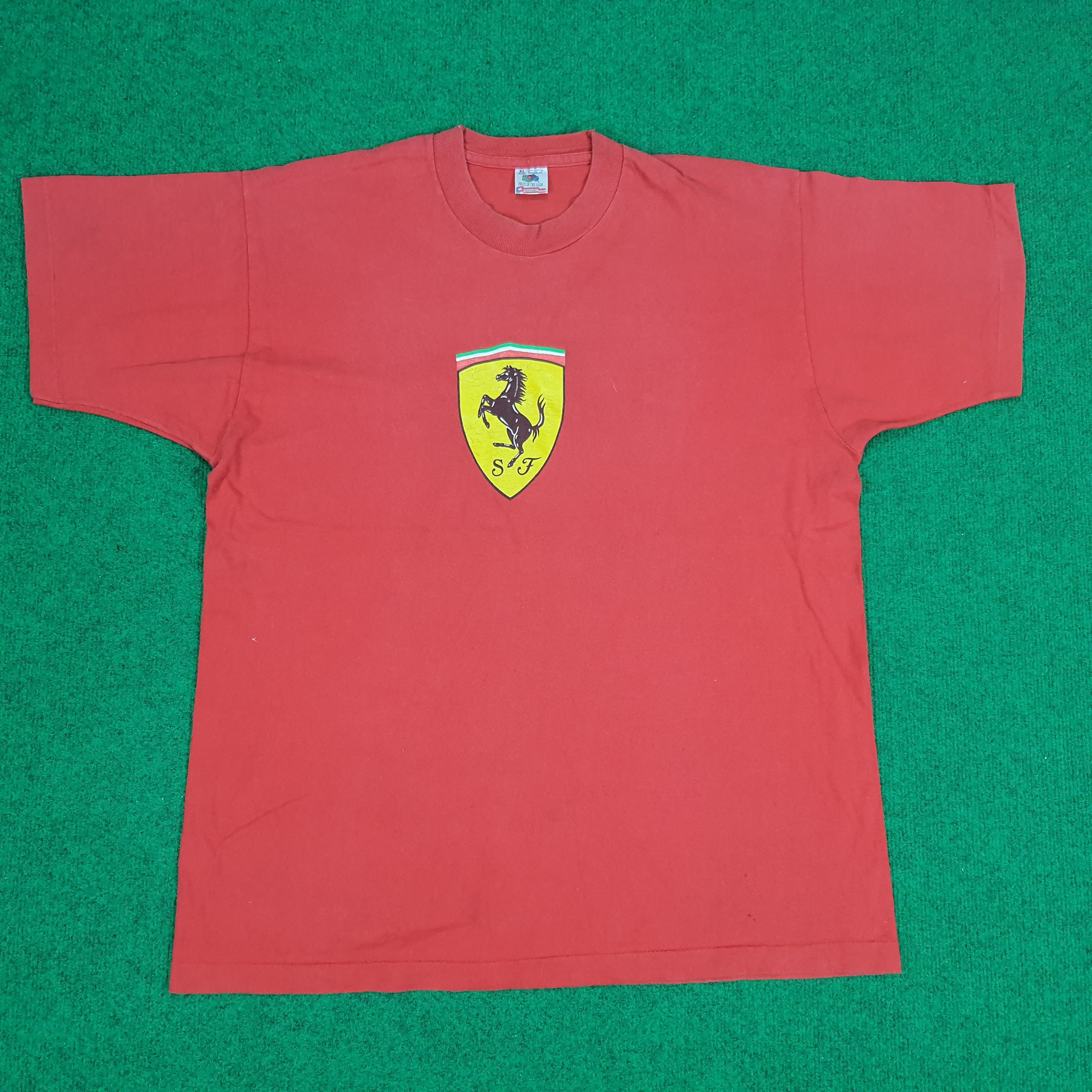 Ferrari × Vintage Vintage Ferrari Big Logo Motorsports Tshirt Size US XL / EU 56 / 4 - 1 Thumbnail