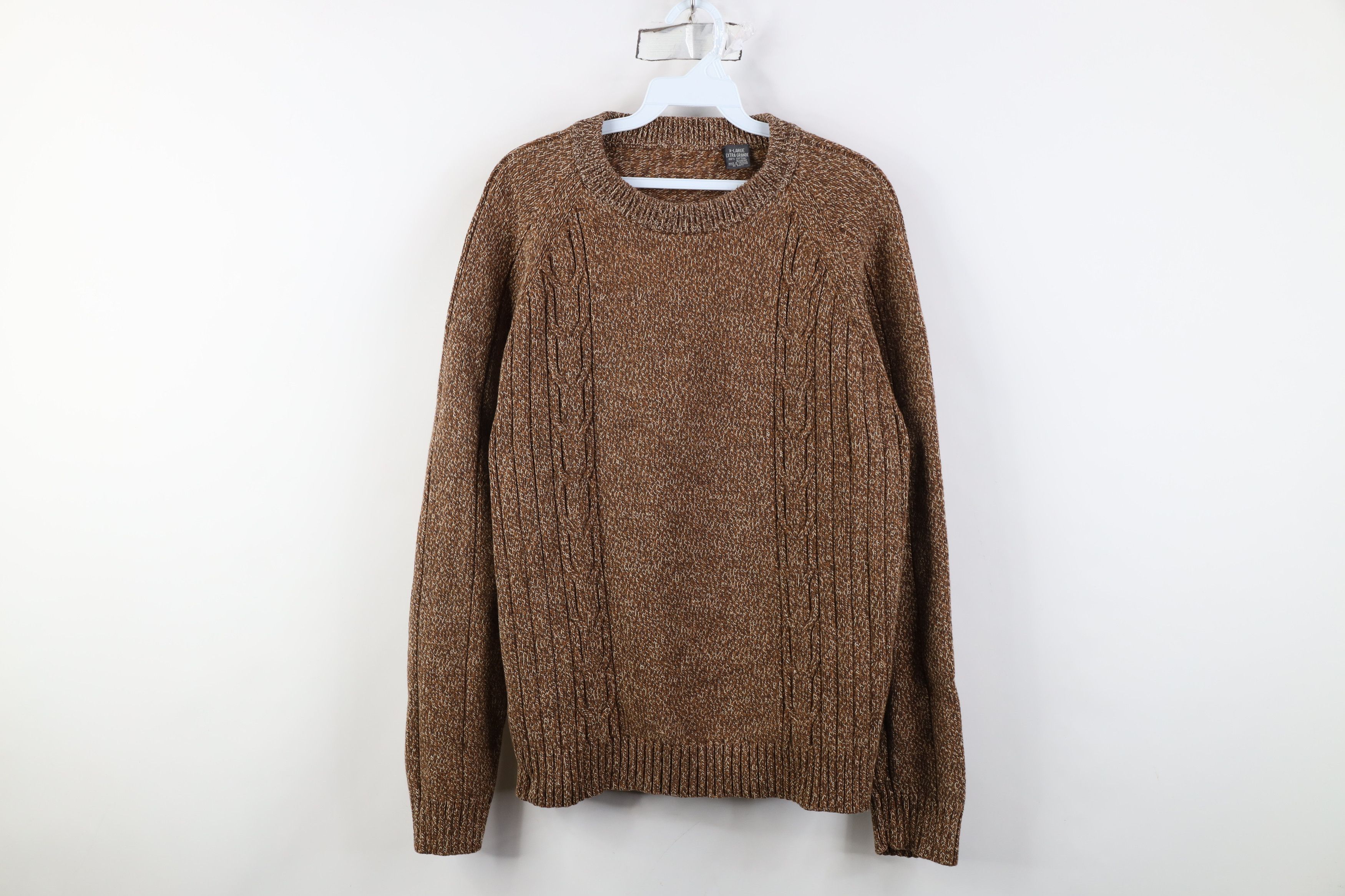 Vintage Vintage 90s Streetwear Heavy Cotton Ribbed Cable Sweater Size XL / US 12-14 / IT 48-50 - 1 Thumbnail