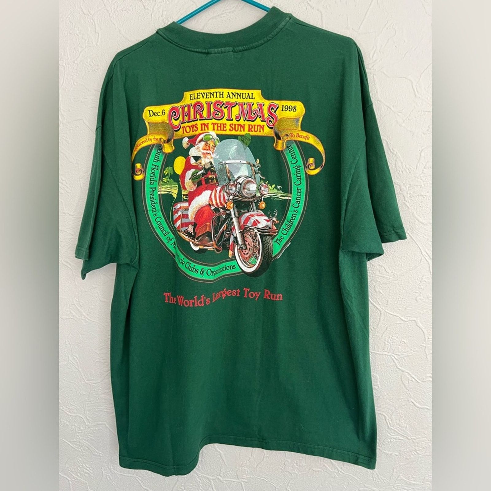 Hanes Vintage 1998 Toys Sun Christmas Shirt Santa Harley Davidson Size US XXL / EU 58 / 5 - 1 Thumbnail
