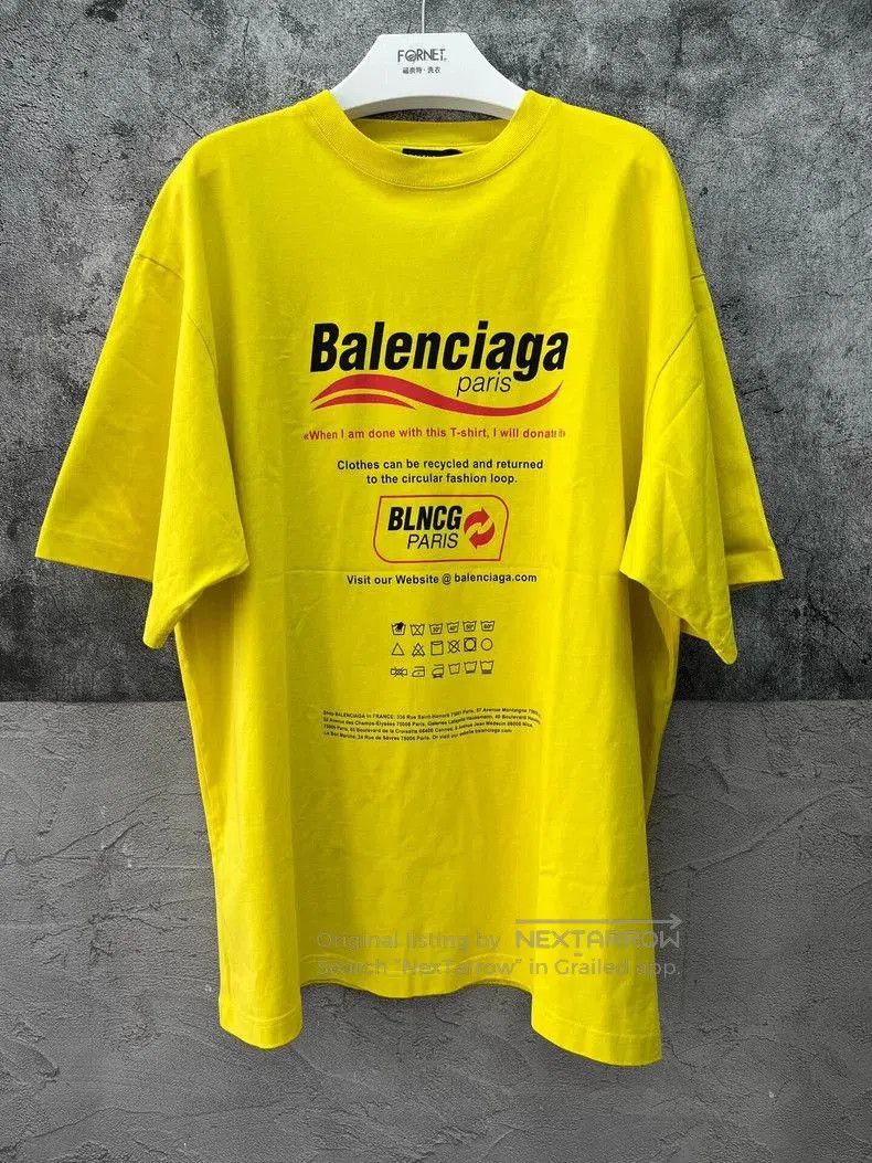 Balenciaga Balenciaga Yellow Logo Short Sleeve Tee. Size US S / EU 44-46 / 1 - 2 Thumbnail