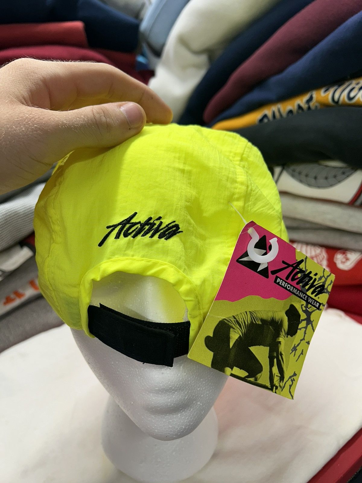 Vintage Crazy Vintage Y2K 90s Skate Grunge Neon Green Biking Hat Cap Size ONE SIZE - 2 Thumbnail