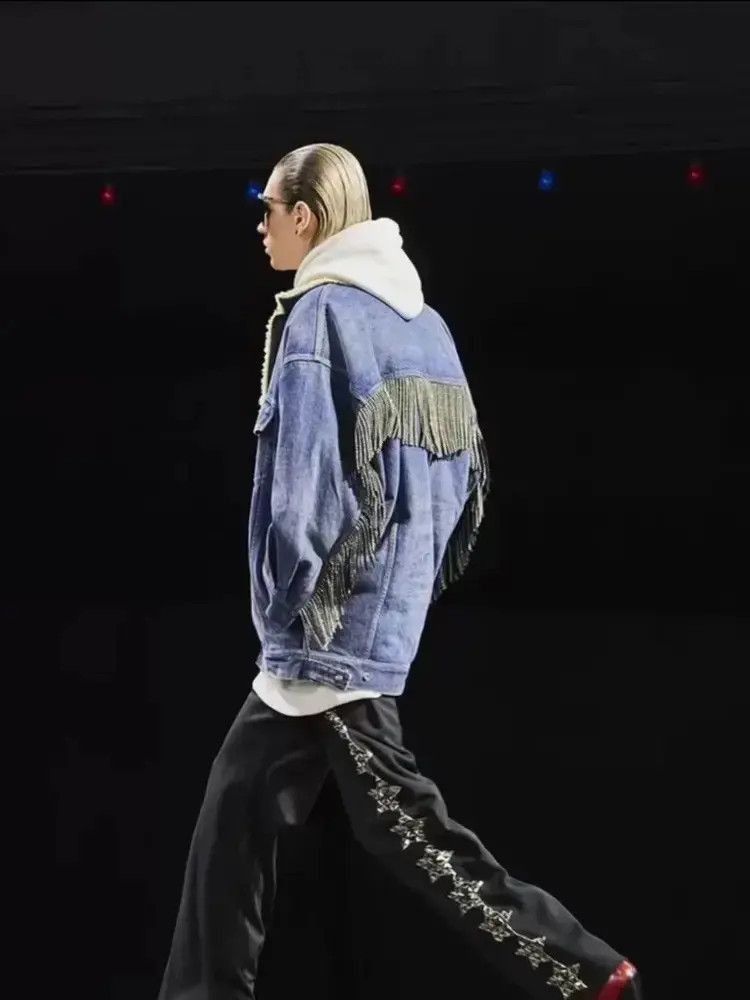 Celine Celine 22AW Runway Crystal Attached Inside Fur Denim Jacket Size US XS / EU 42 / 0 - 6 Thumbnail