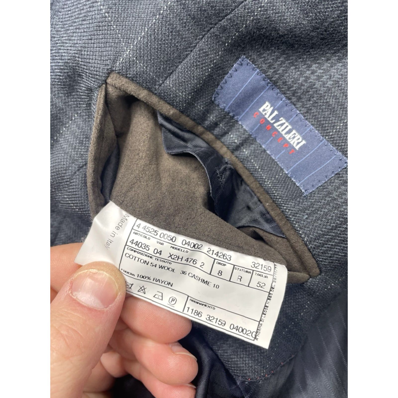 Pal Zileri PAL ZILERI Sport Coat Jacket Blazer Gray Blue Plaid Checks Wool Cashmere Cotton 42 Men Single-Breasted Two-Button Regular 2-Button Vintage No Business Size 42R - 3 Thumbnail