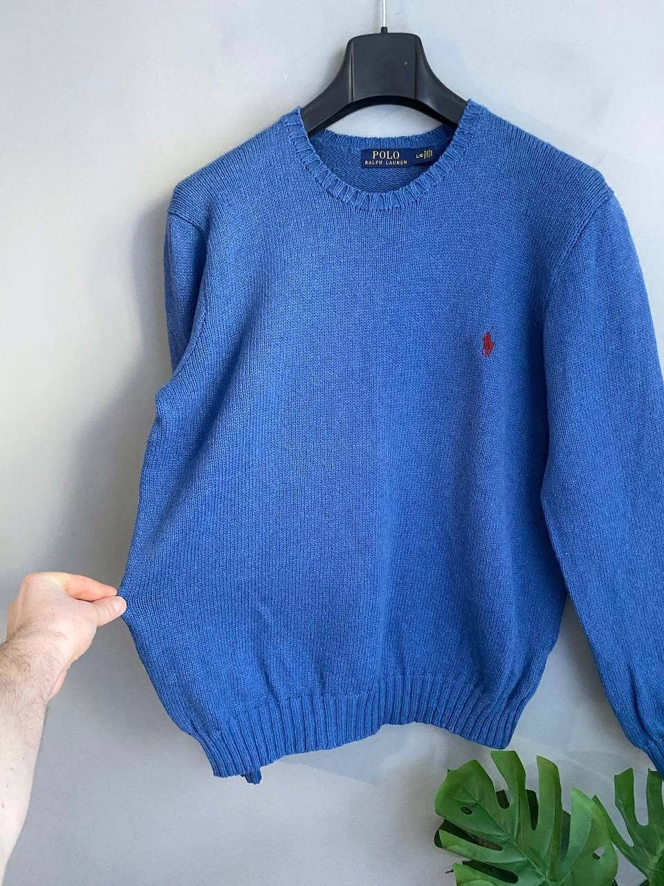 Polo Ralph Lauren Polo Ralph Lauren Men's Crew Neck Blue Knit Cotton Sweater L Size US L / EU 52-54 / 3 - 7 Thumbnail