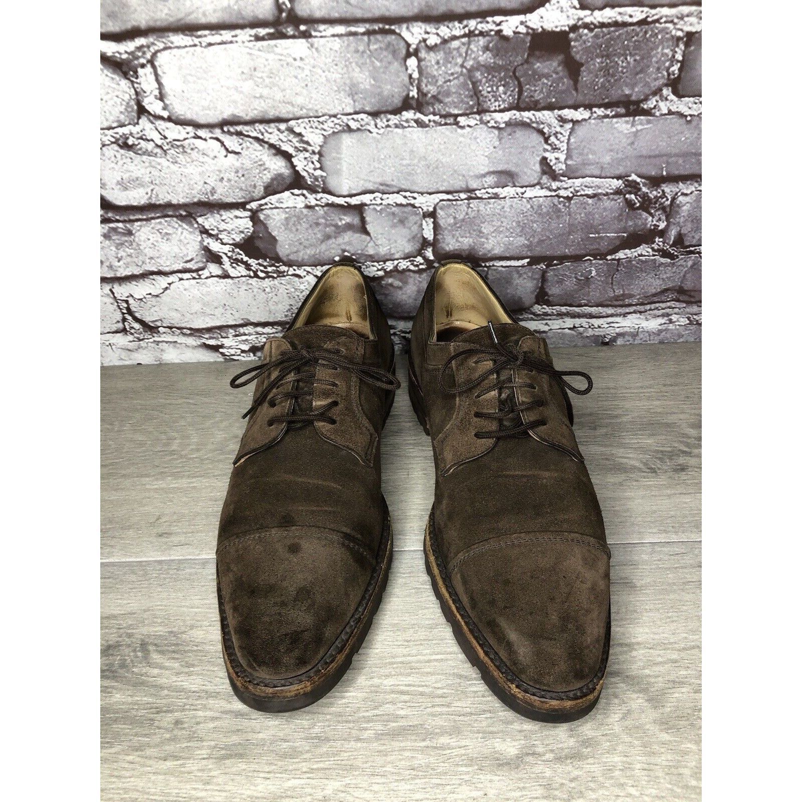Gravati Gravati Vibram Brown Suede Leather Cap Toe Oxfords Shoes Men Size US 8.5 / EU 41-42 - 21 Thumbnail