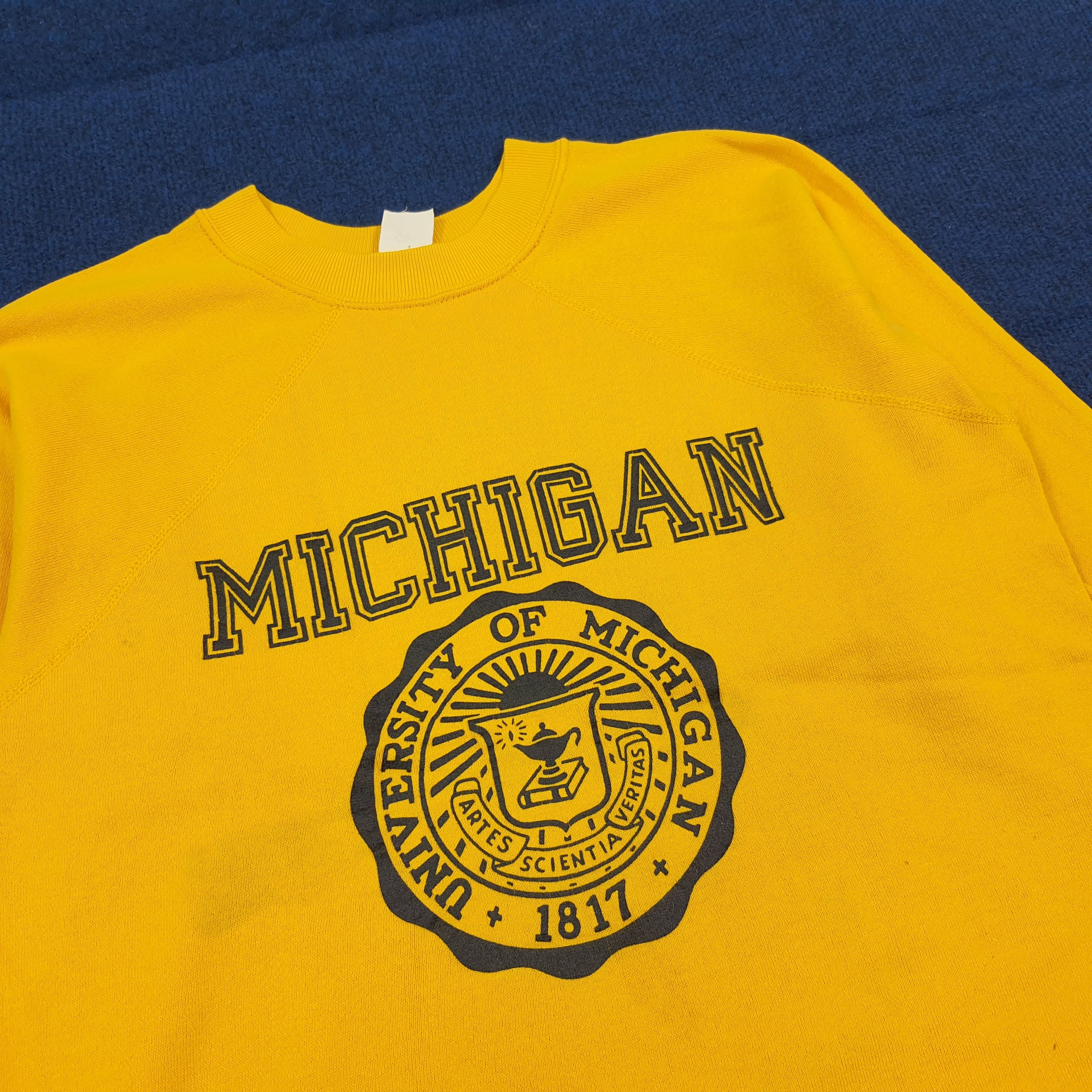 Vintage Vintage 80s University of Michigan Maize Crewneck C292N27 Size US S / EU 44-46 / 1 - 2 Thumbnail