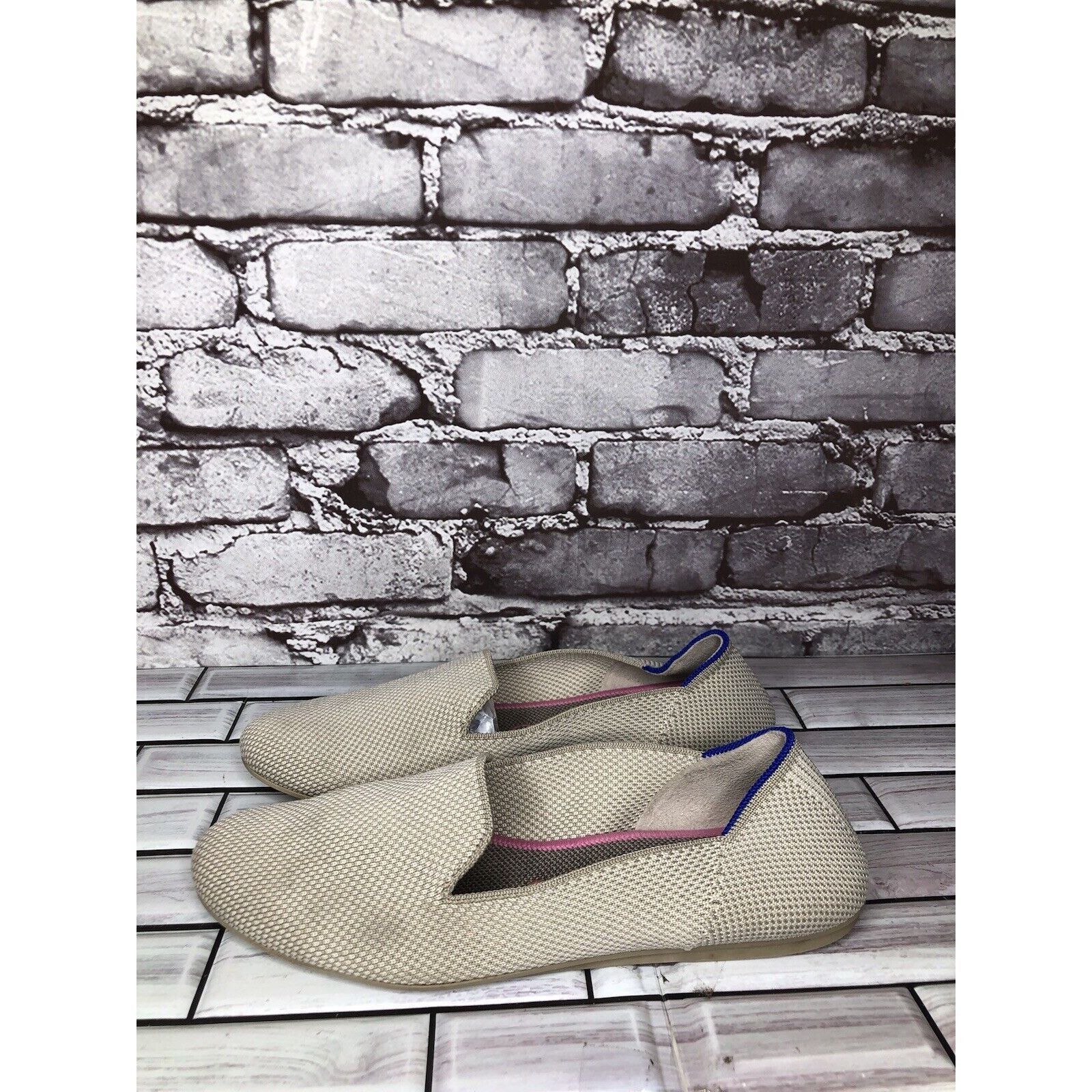 Other Rothys Cream Gray Knit Casual Slip On Round Toe Ballet Flats Size US 8.5 / IT 38.5 - 1 Thumbnail