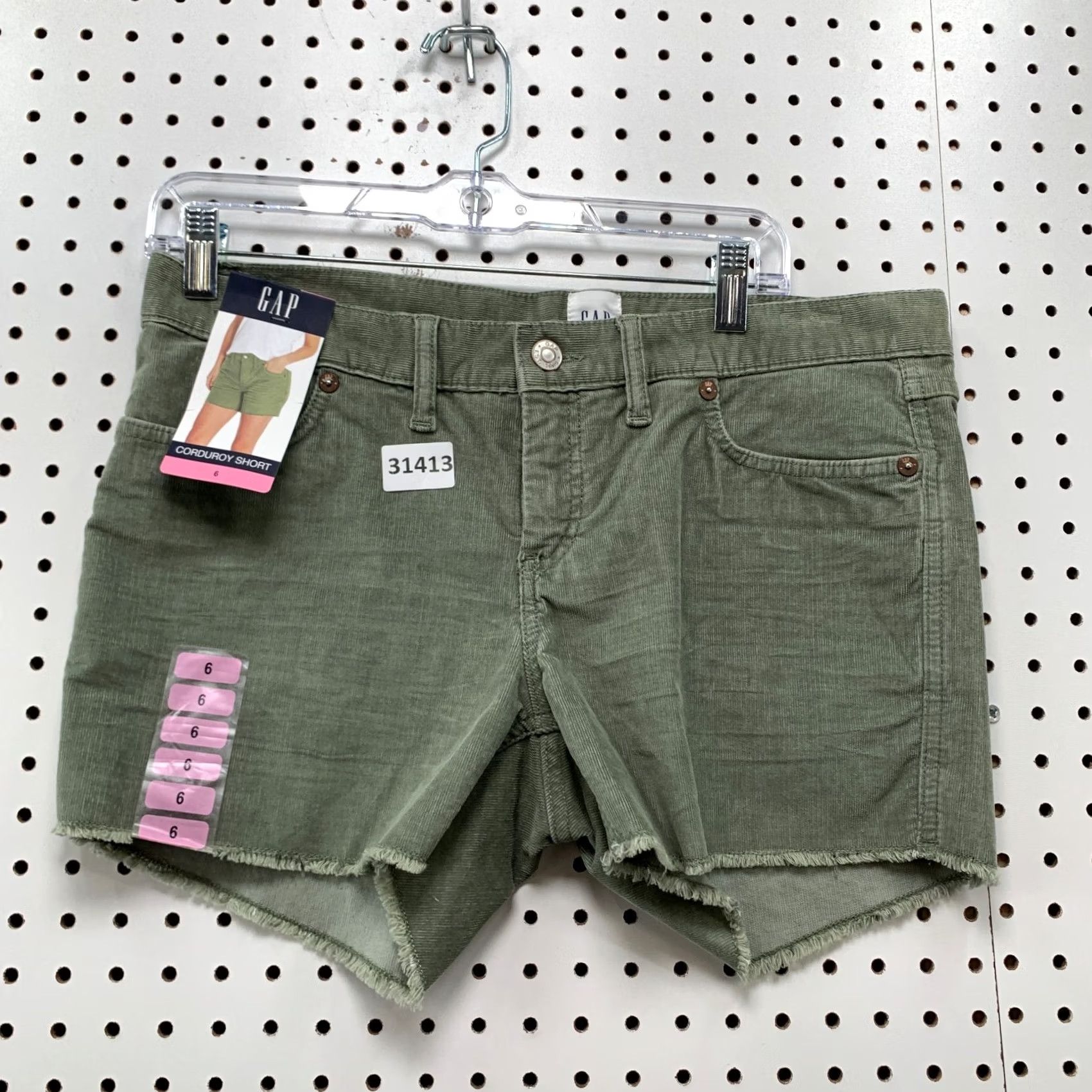 Gap Gap Cut Off Shorts Women 6 Olive Green NWT 32x4 Casual Outdoor Raw Hem Size 28" / US 6 / IT 42 - 4 Thumbnail