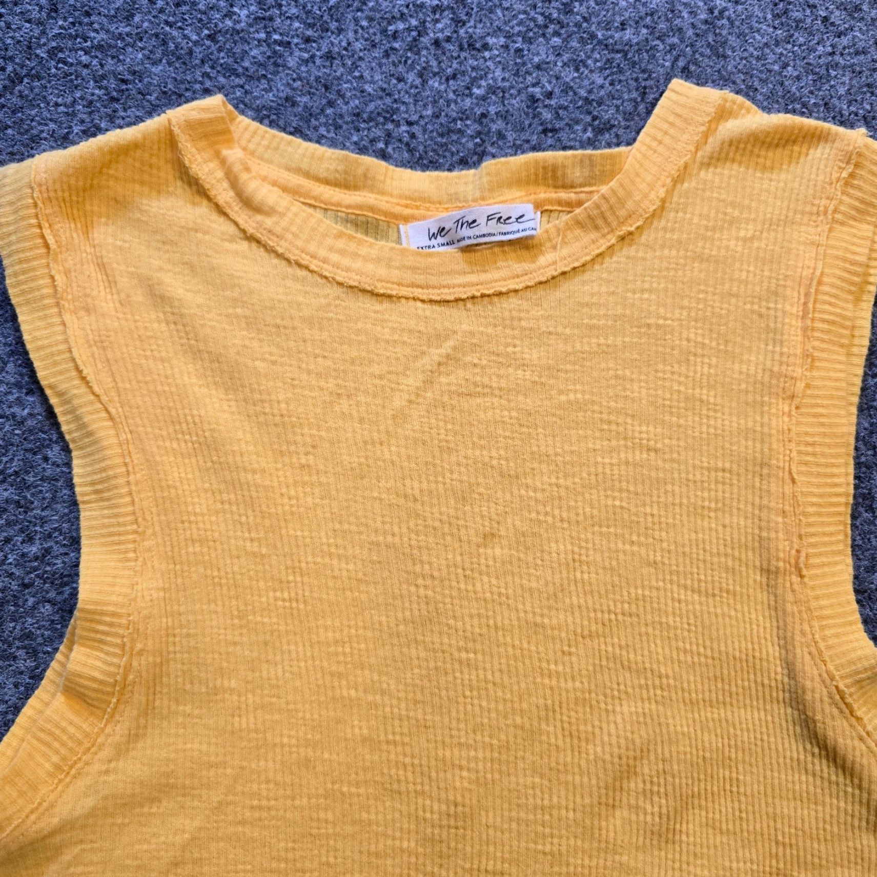 Free People Free People Tank Womens Size XS Yellow Ribbed Stretchy Layer Capsule Basic Top Size XS / US 0-2 / IT 36-38 - 2 Thumbnail